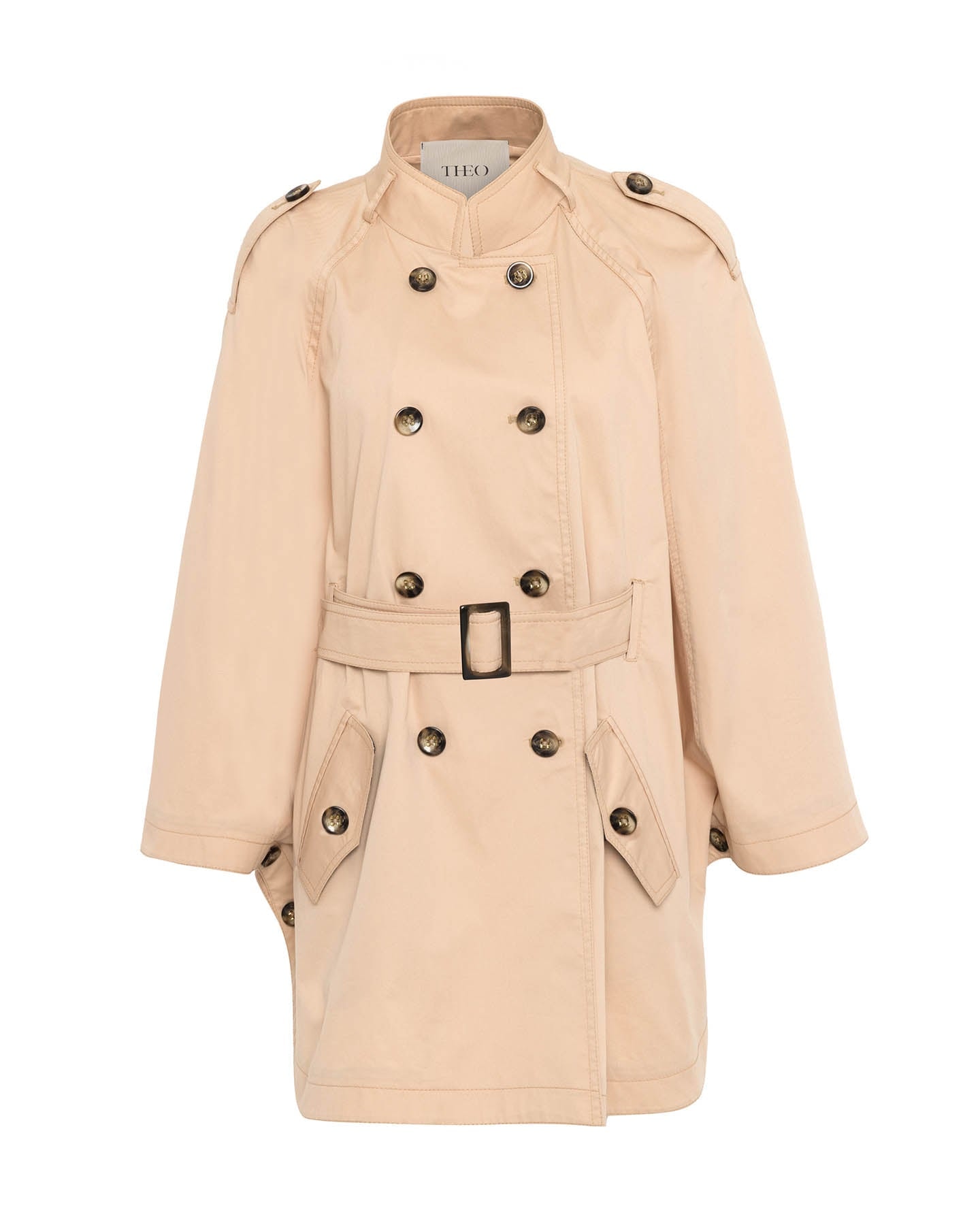 Theo The Label Chloe Trapunto Trench Cape