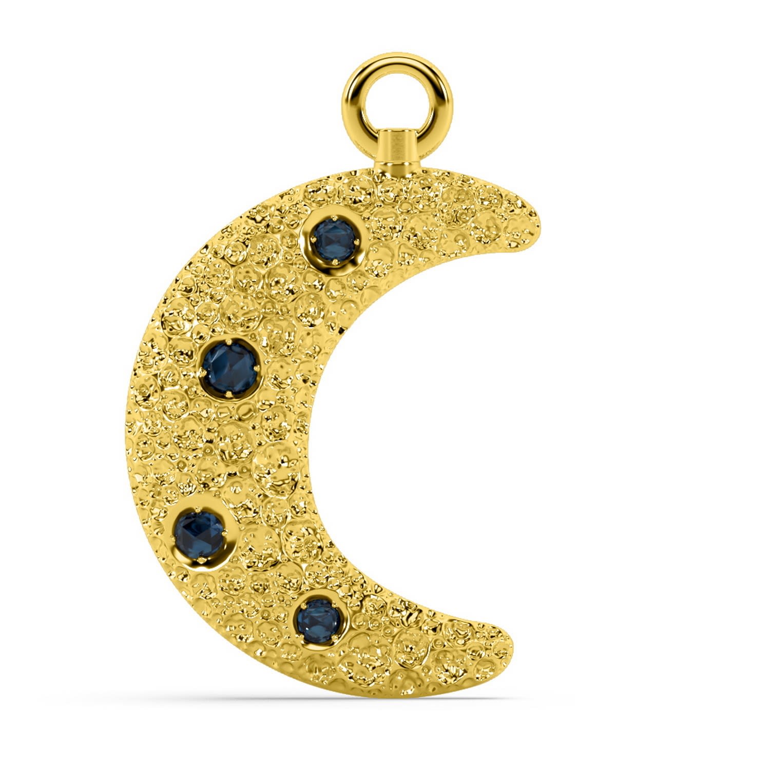 Women’s The Demi Luna Charm - Moon Charm - Gold Oni Fine Jewelry