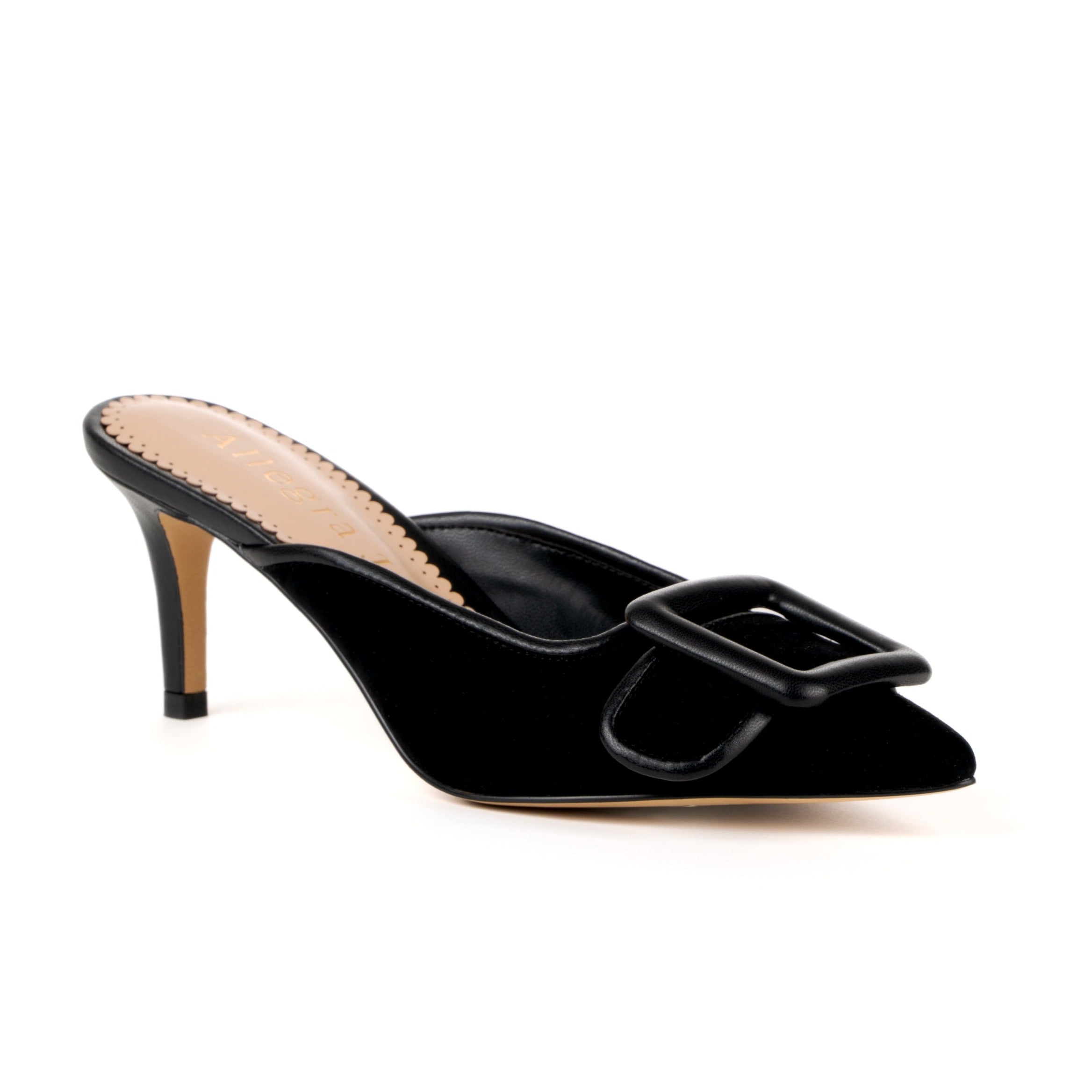 Allegra James Women's Cara Black Suede Work Evening Daywear Mule In Black