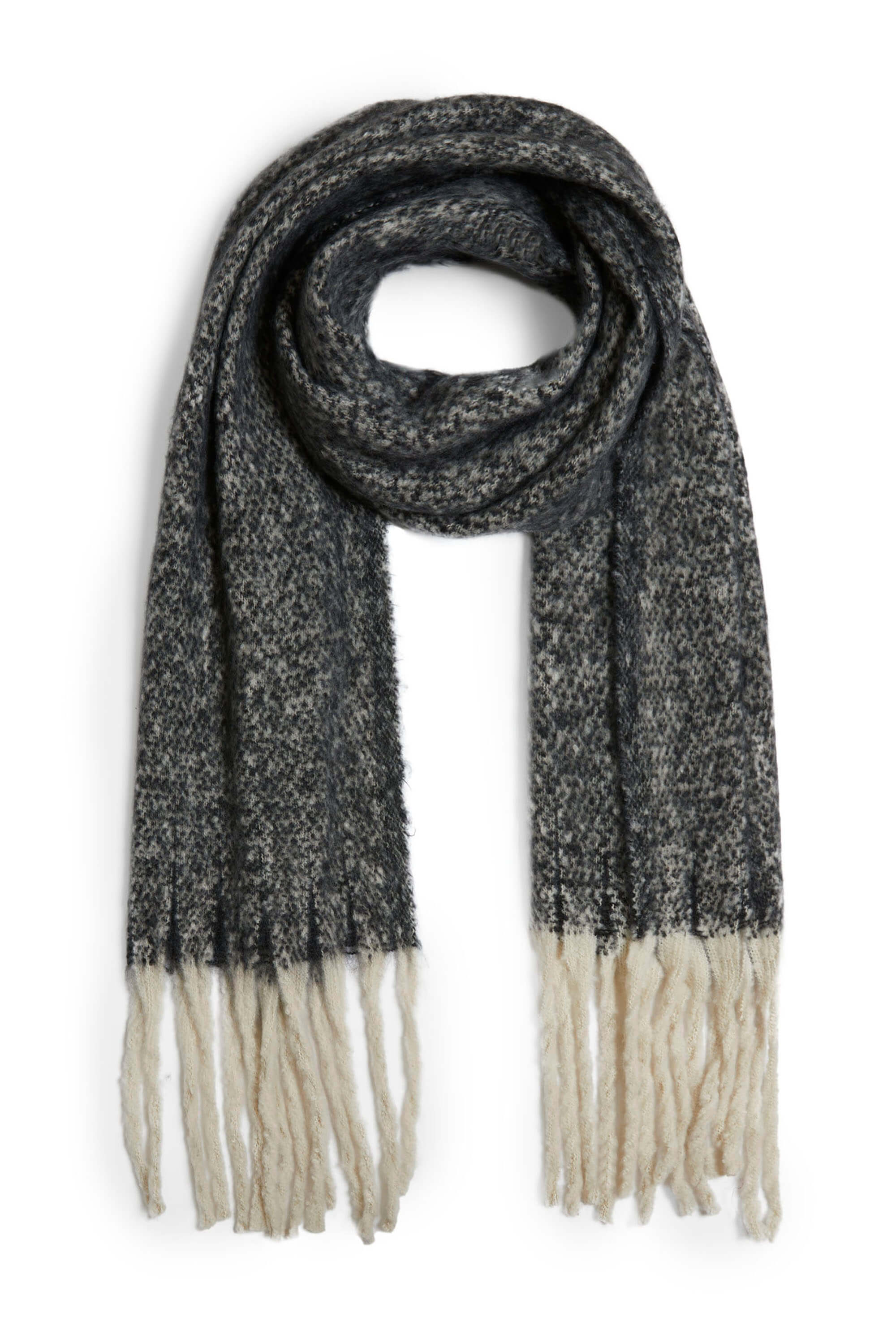 James Lakeland Women's Neutrals / Black Heathered Pattern Scarf Multicolour In Black