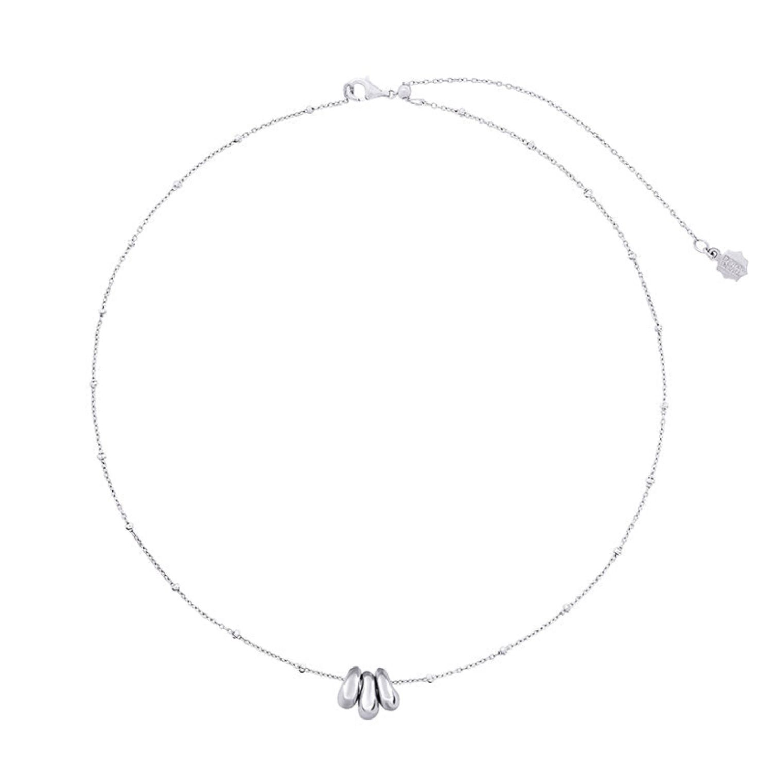 Dower & Hall Women's Adjustable Chain & Nugget Trio Pendant In Sterling Silver In Metallic