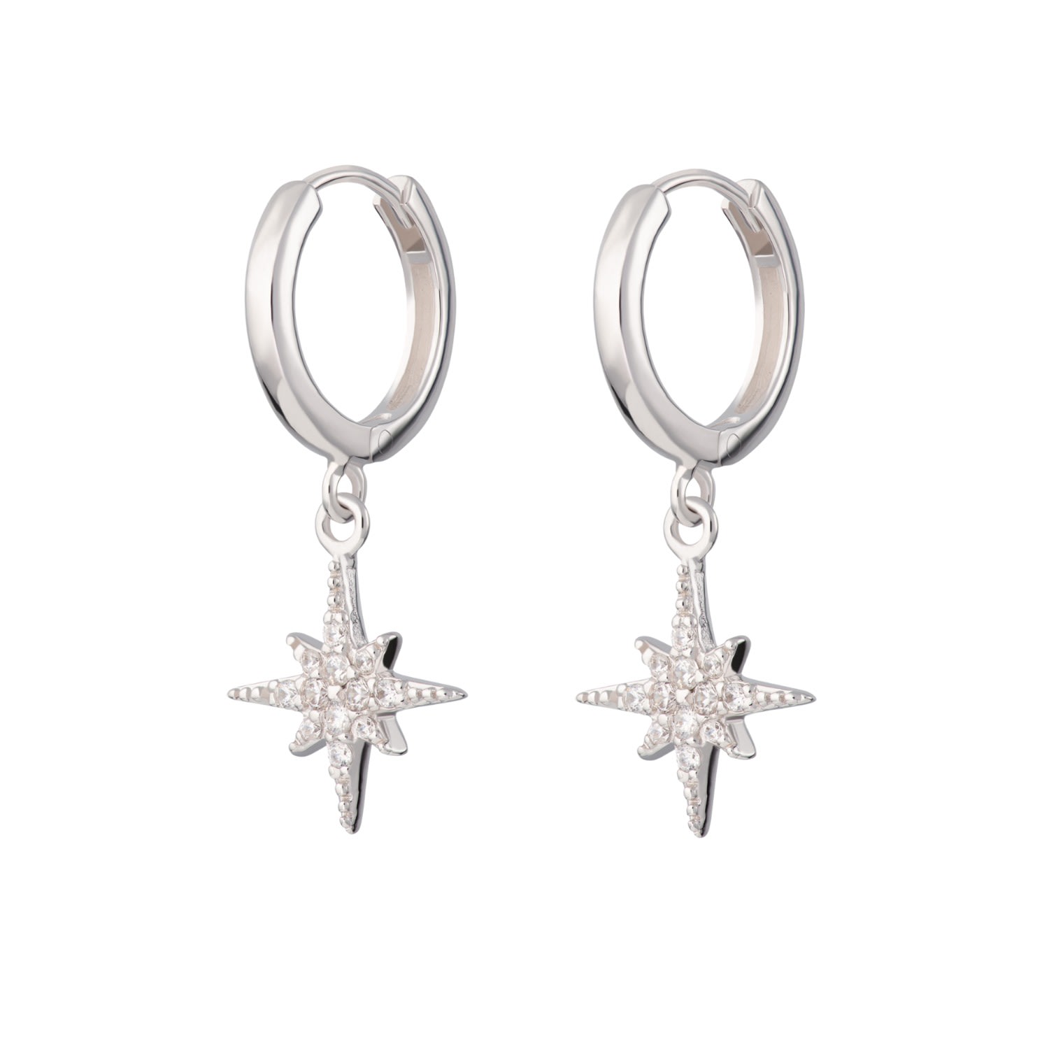 Women’s Silver Starburst Hoop Earrings Scream Pretty