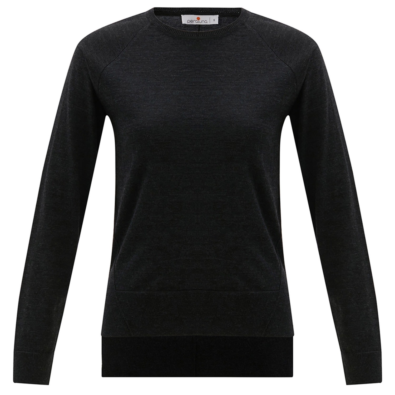 Peraluna Women's Grey Vanessa Slit Detailed Asymmetric Fine Pullover - Anthracite In Grey
