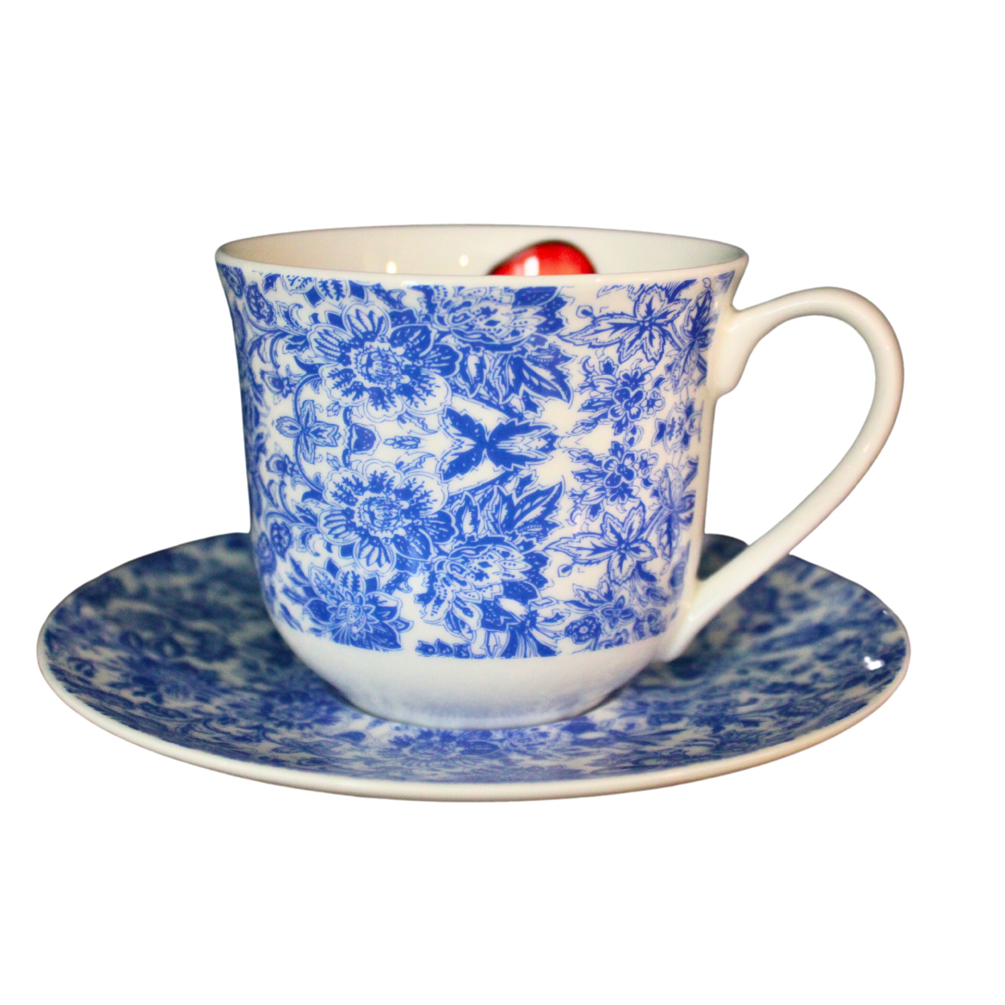 Blue / Red Bali Lobster Tea Cup & Saucer Milly Sands