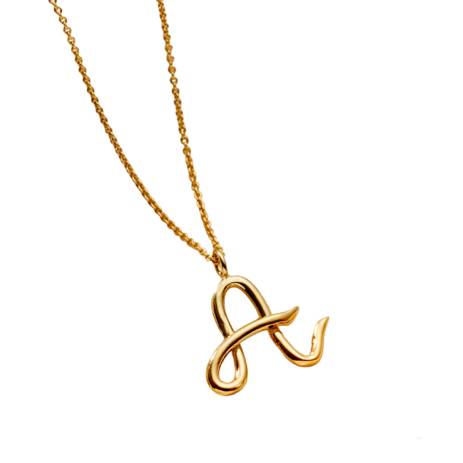 Women’s Yellow Gold Plated Large Organic Initial Necklace Posh Totty Designs