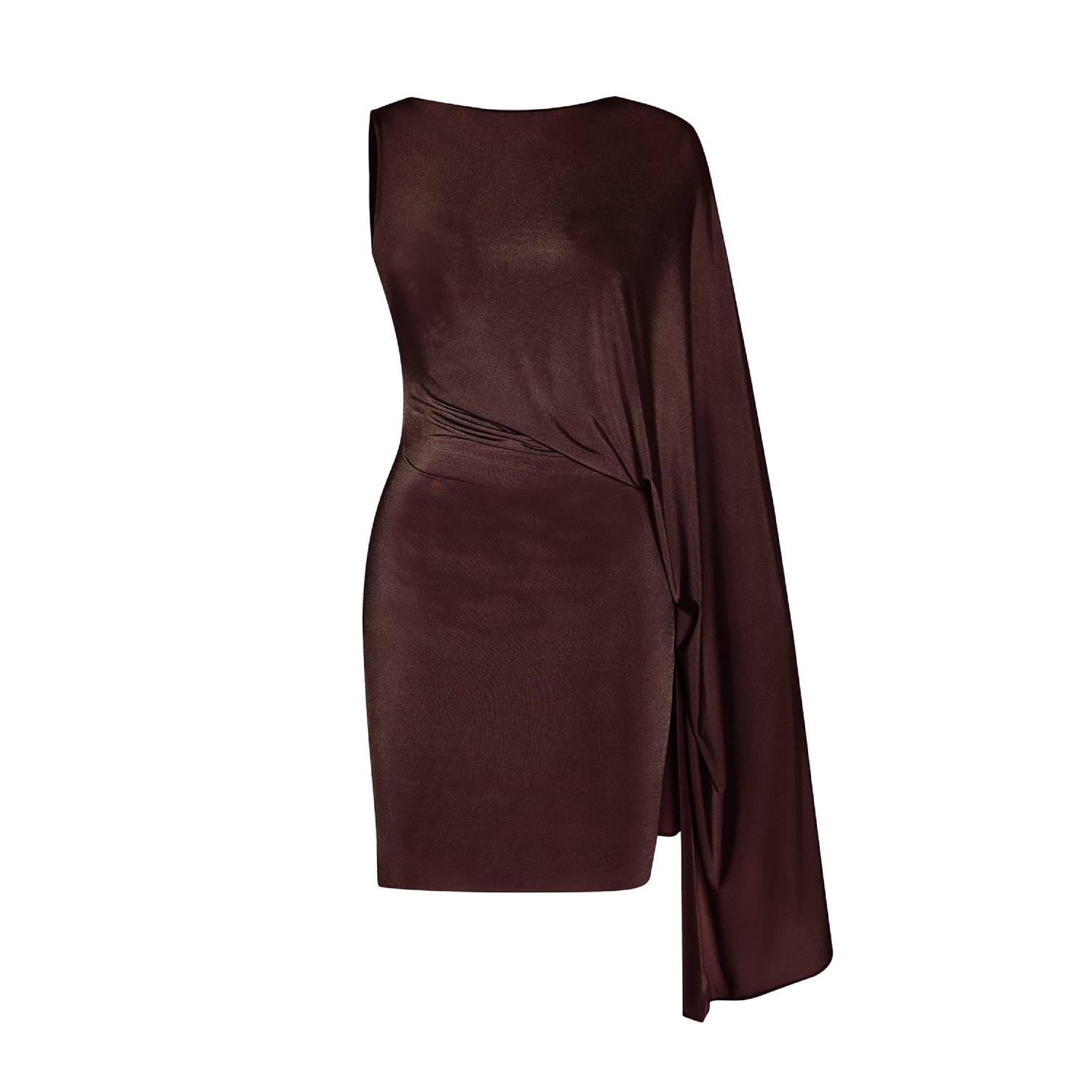 Khéla The Label Women's Walk Away Brown Cape Sleeve Mini Dress In Brown