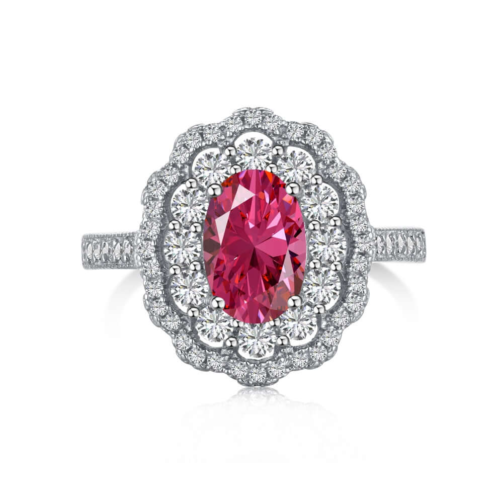 Viviana Halil Women's Pink / Silver The Louis Ring – Sterling Silver Old-world Icon In Rosa Pink In Multi