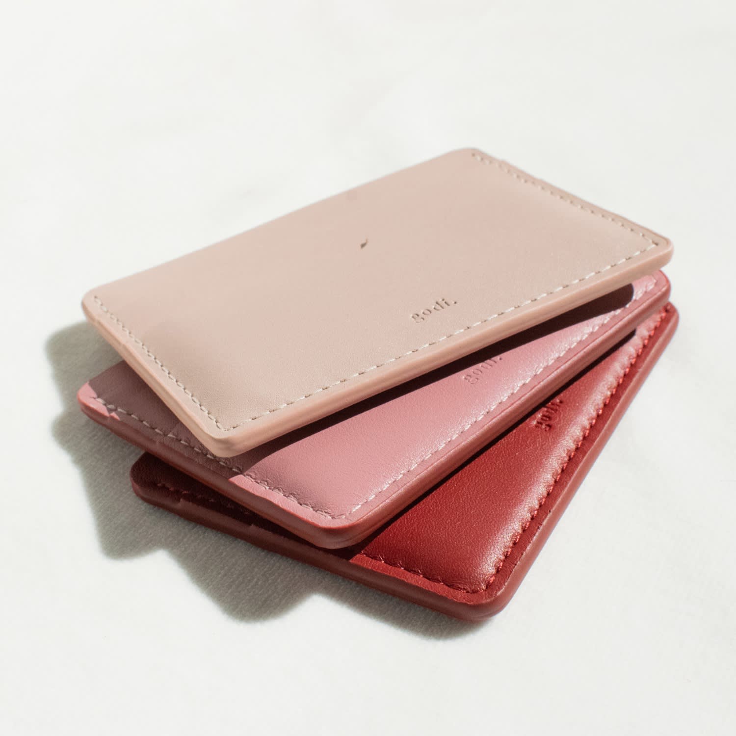 Personalised Leather Card Holder with Zip Pocket. Wallet, Credit Card Holder. Blush / No Personalisation