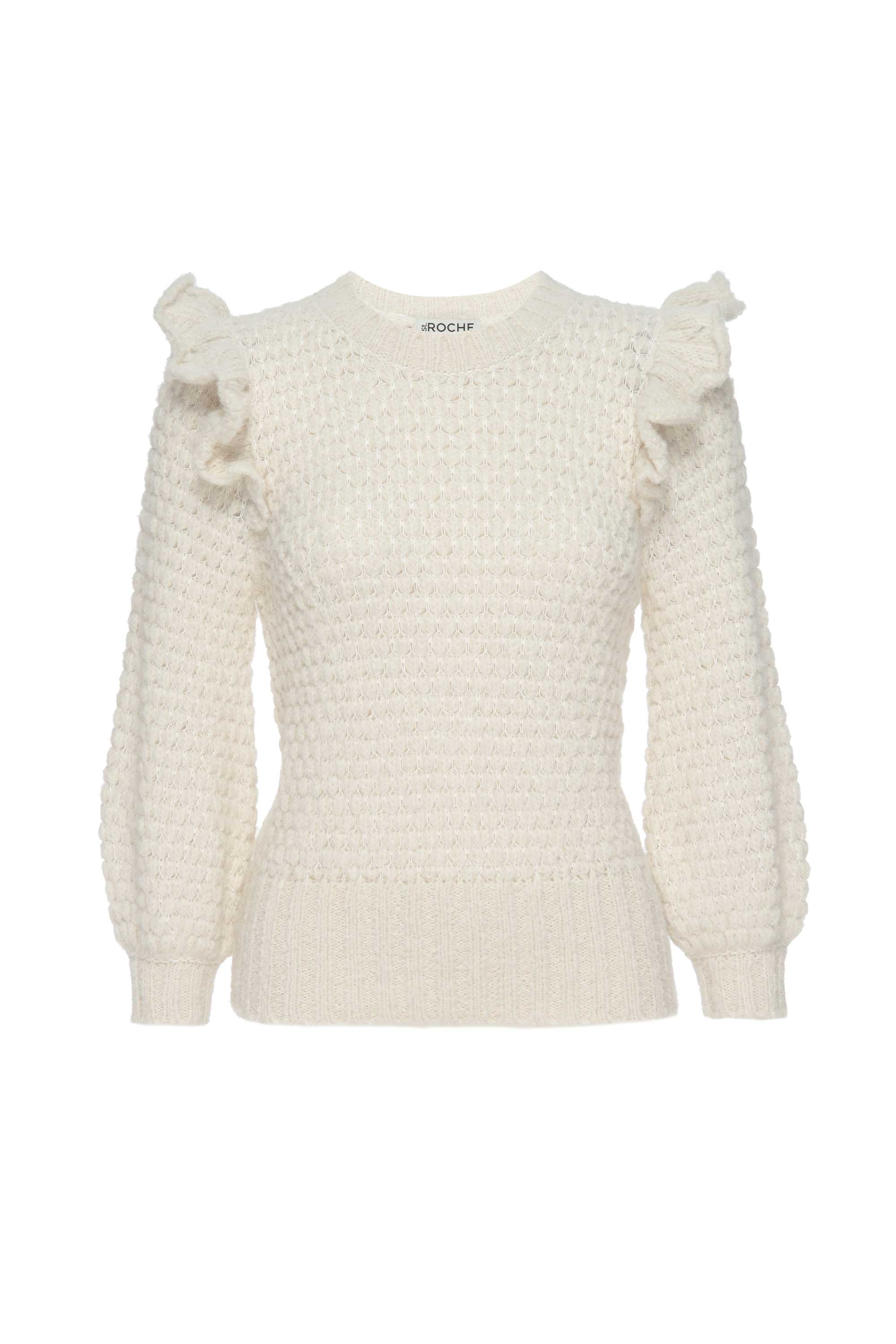 Women’s White Candy Sweater - Ivory Large St. Roche