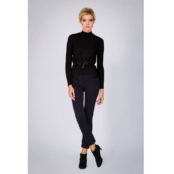 Rumour London Erika And Erin Black Two-piece Merino Wool Set In Wool