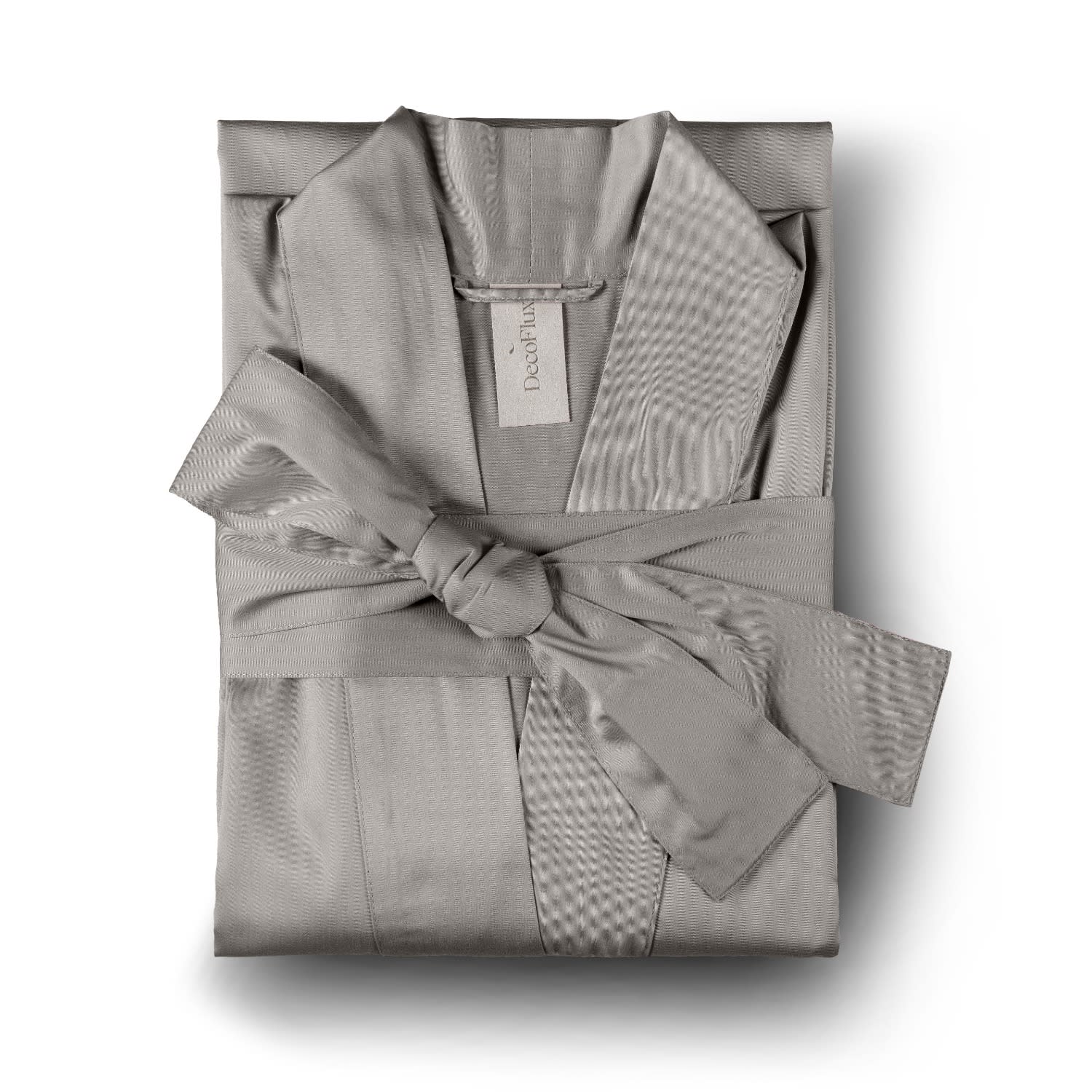 Decoflux Home Women's Grey / Neutrals Sateen Bathrobe Kimono Solid Taupe