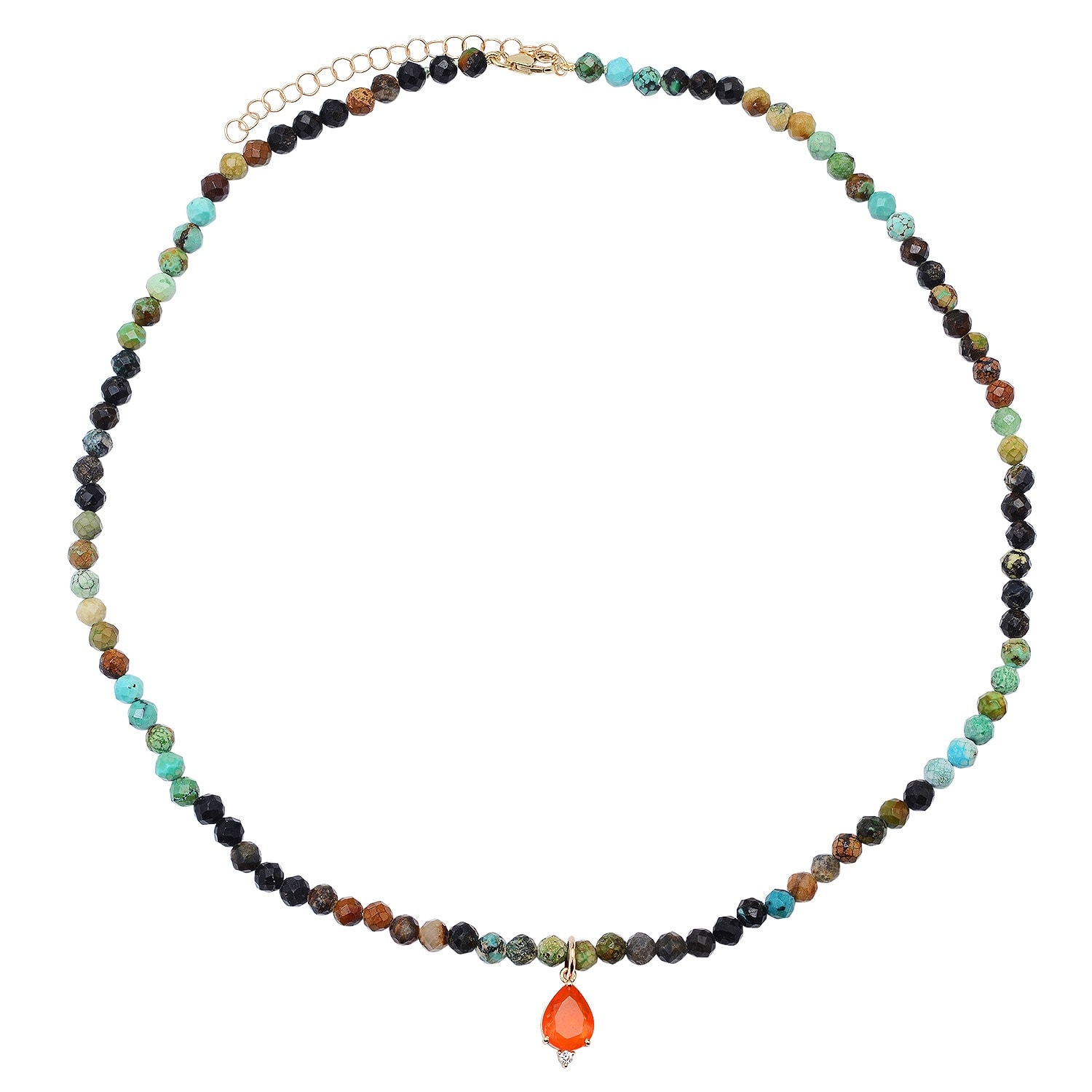 Soul Journey Jewelry Women's Yellow / Orange Turquoise And Orange Opal Necklace In Black