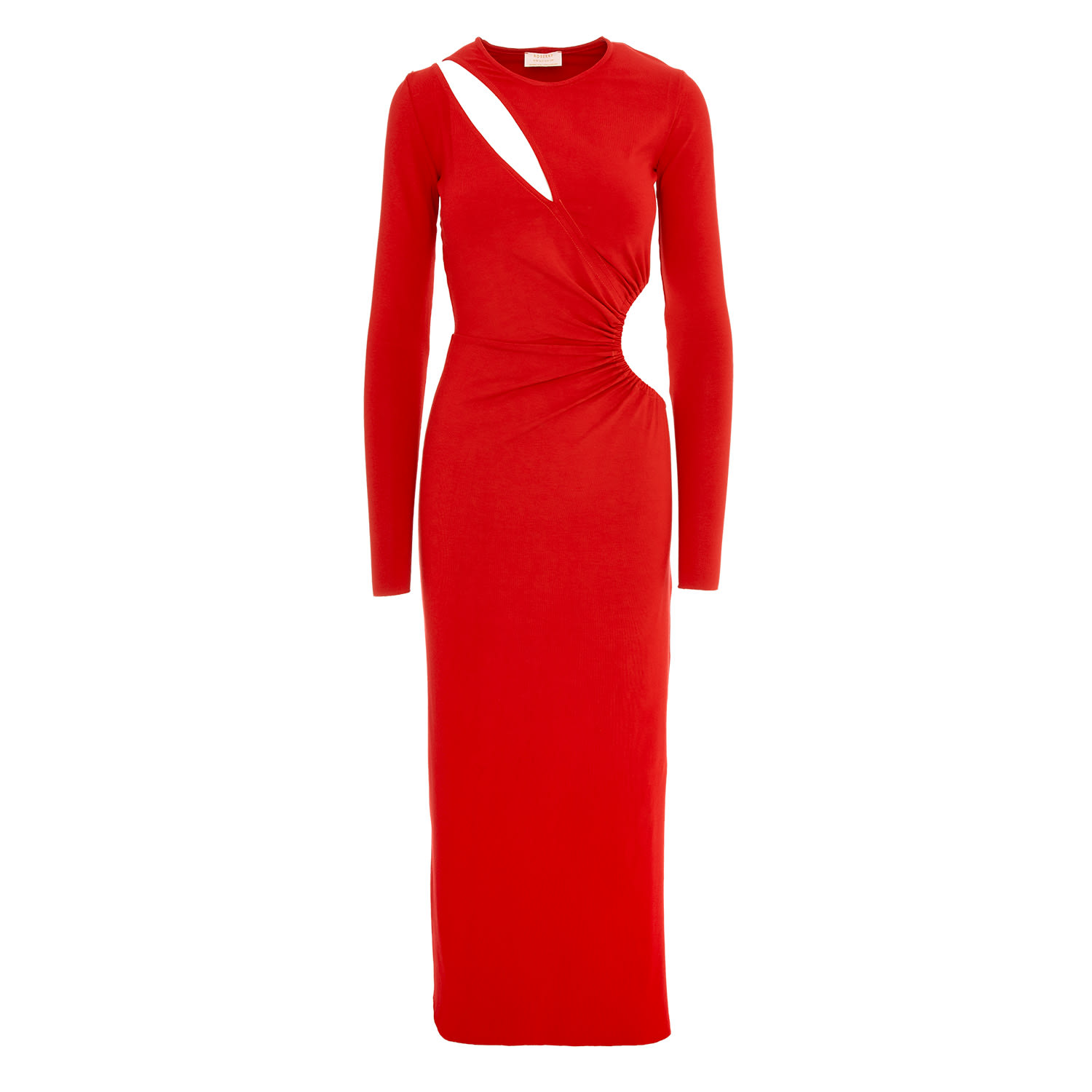 ROSERRY WOMEN'S MYKONOS SLINKY JERSEY CUT OUT ANKLE DRESSS IN RED