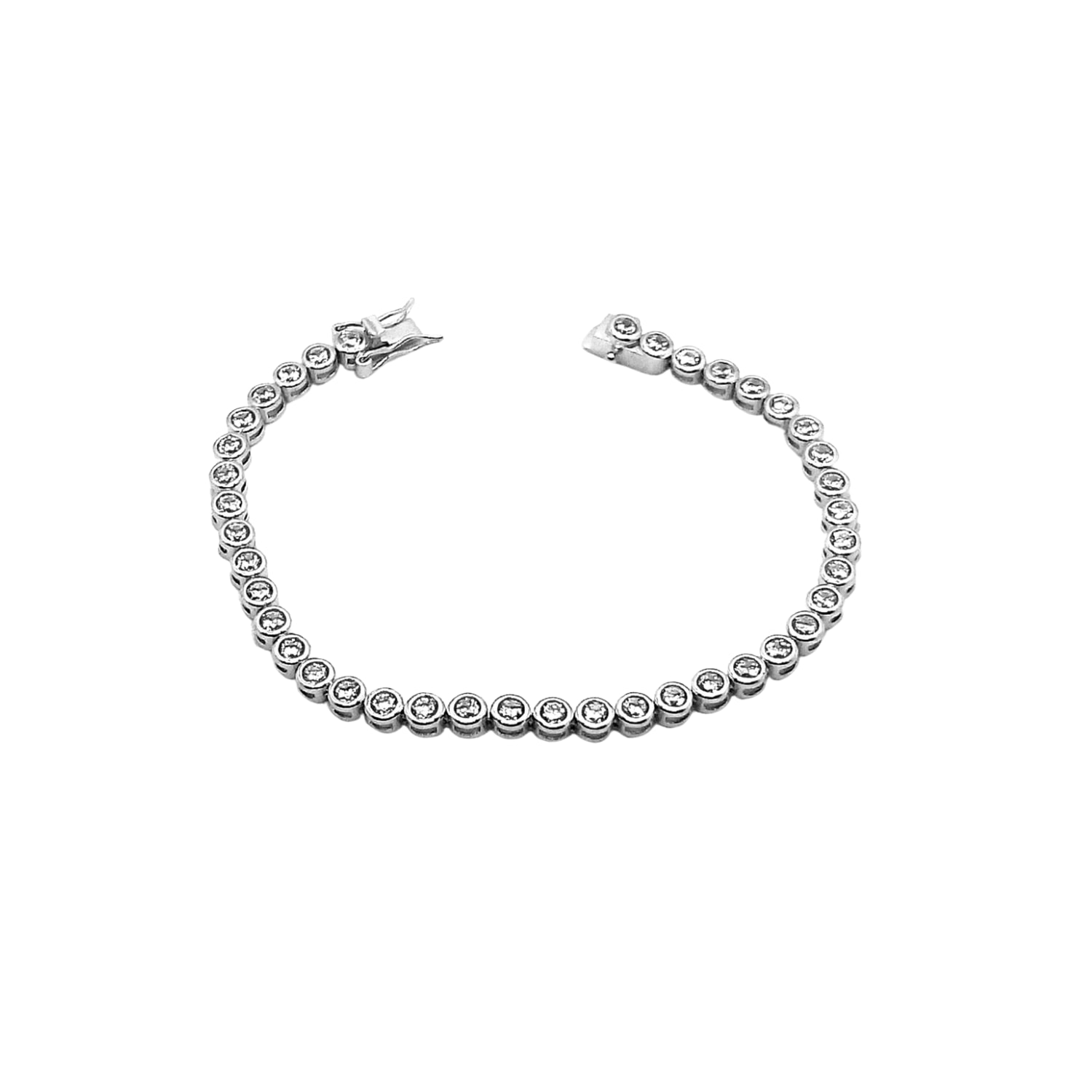 Spero London Women's Sterling Silver Circle Round Tennis Bracelet - White In White