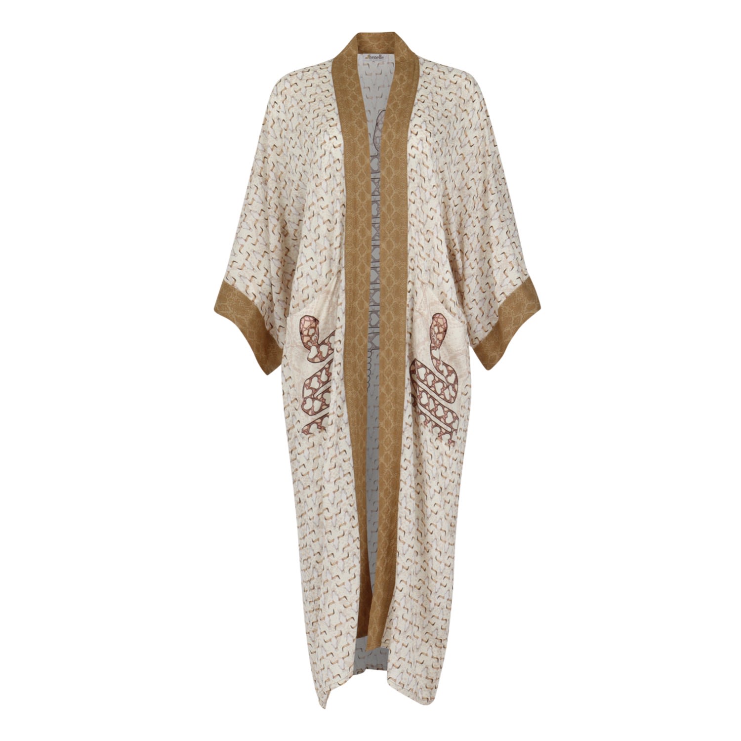 Henelle Women's Brown / Gold / Rose Gold Death Valley Kimono In Brown/gold/rose Gold