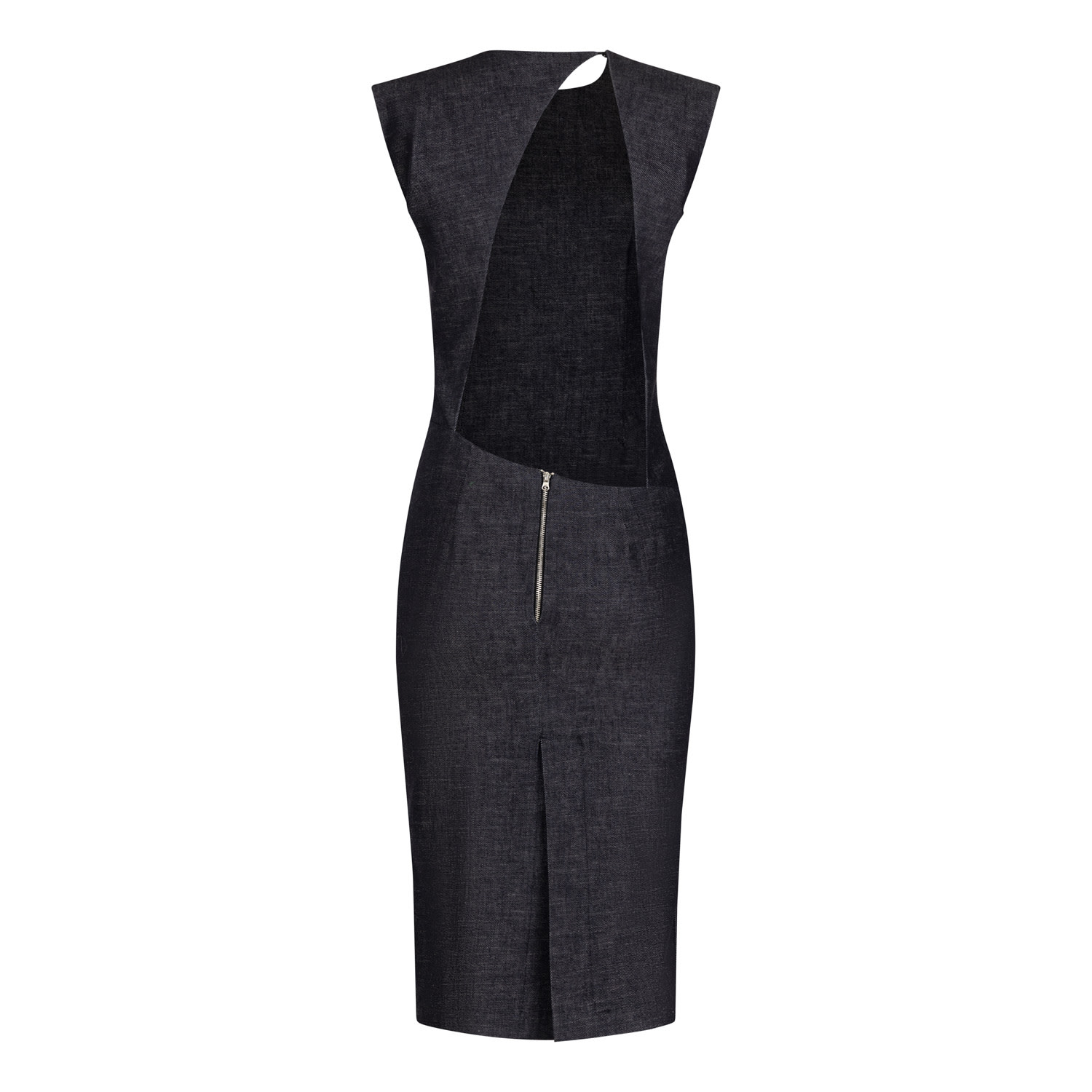 Women's Blue Denim Cutout Midi Dress | Large | Clothes by Locker Room