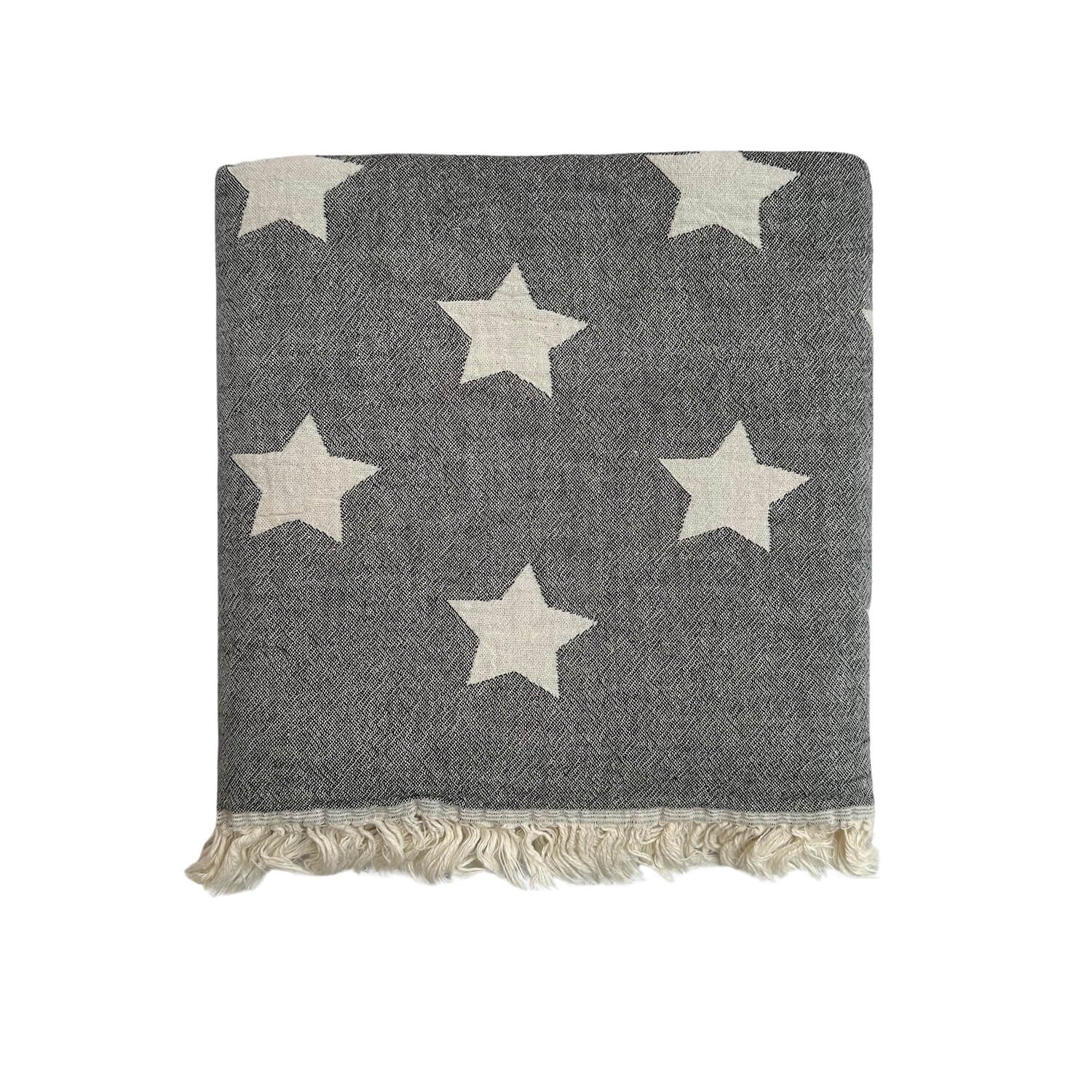 Black / White Large Stars Hammam Towel - Charcoal One Size Ailera