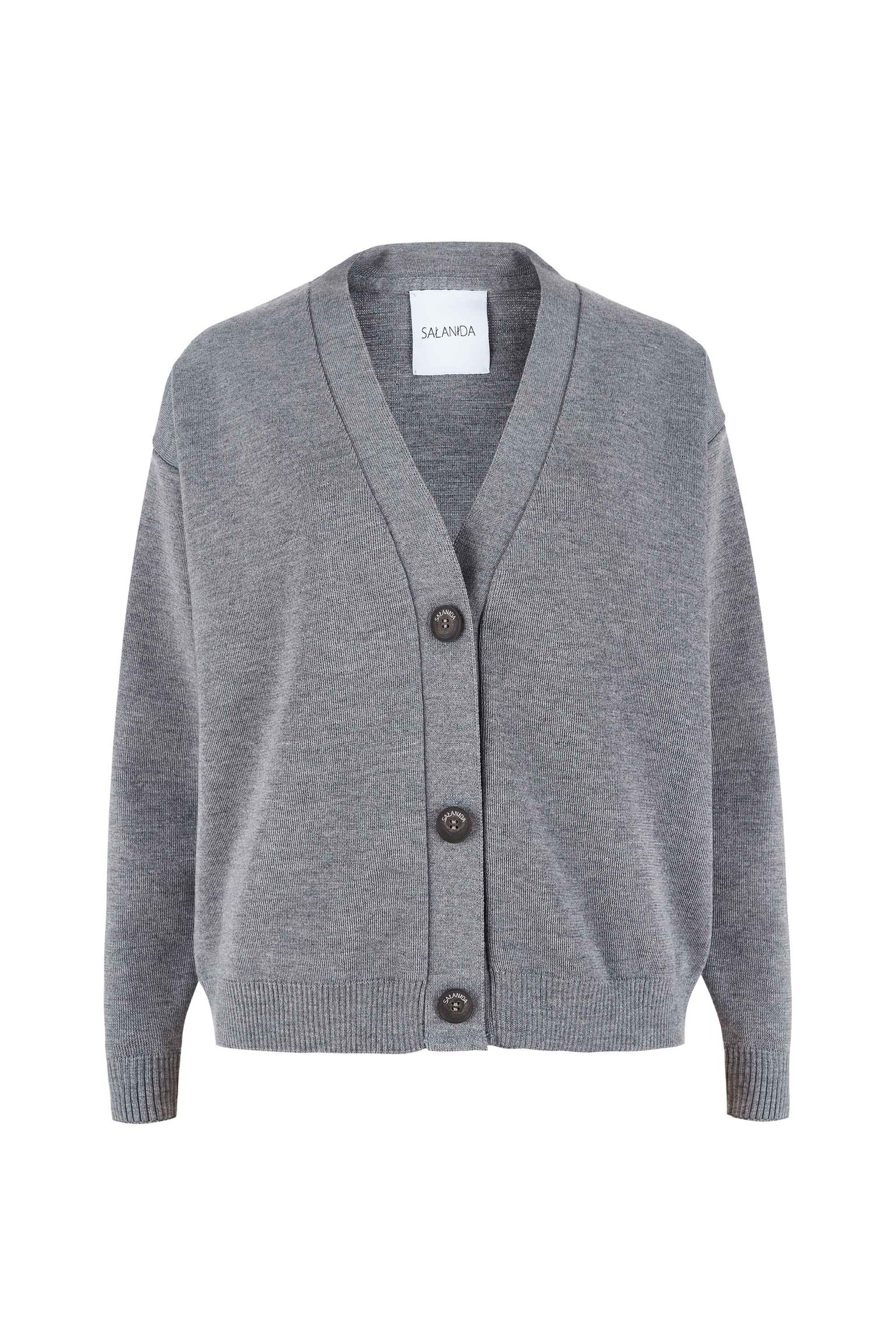 Salanida Women's Bene 100% Merino Cardigan Light Grey In Gray