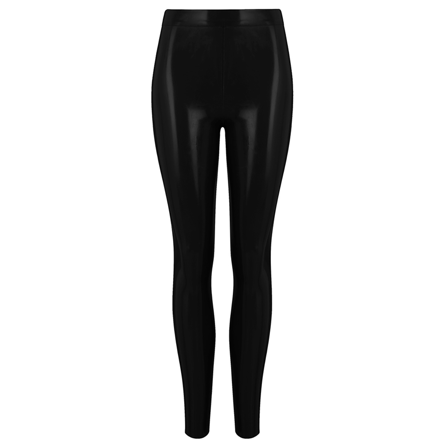 Elissa Poppy Women's Latex Leggings - Black In Black