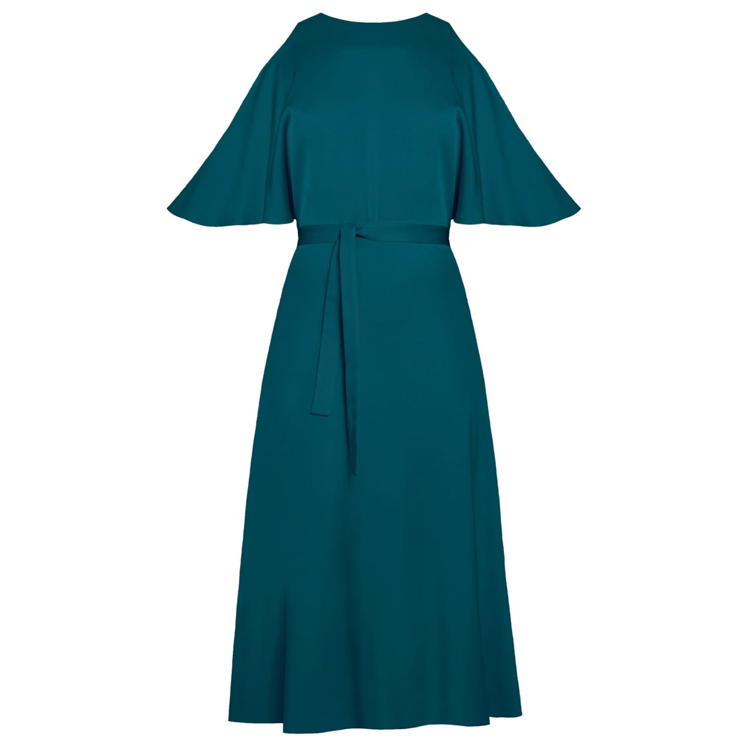 cold shoulder midi dress for wedding guest