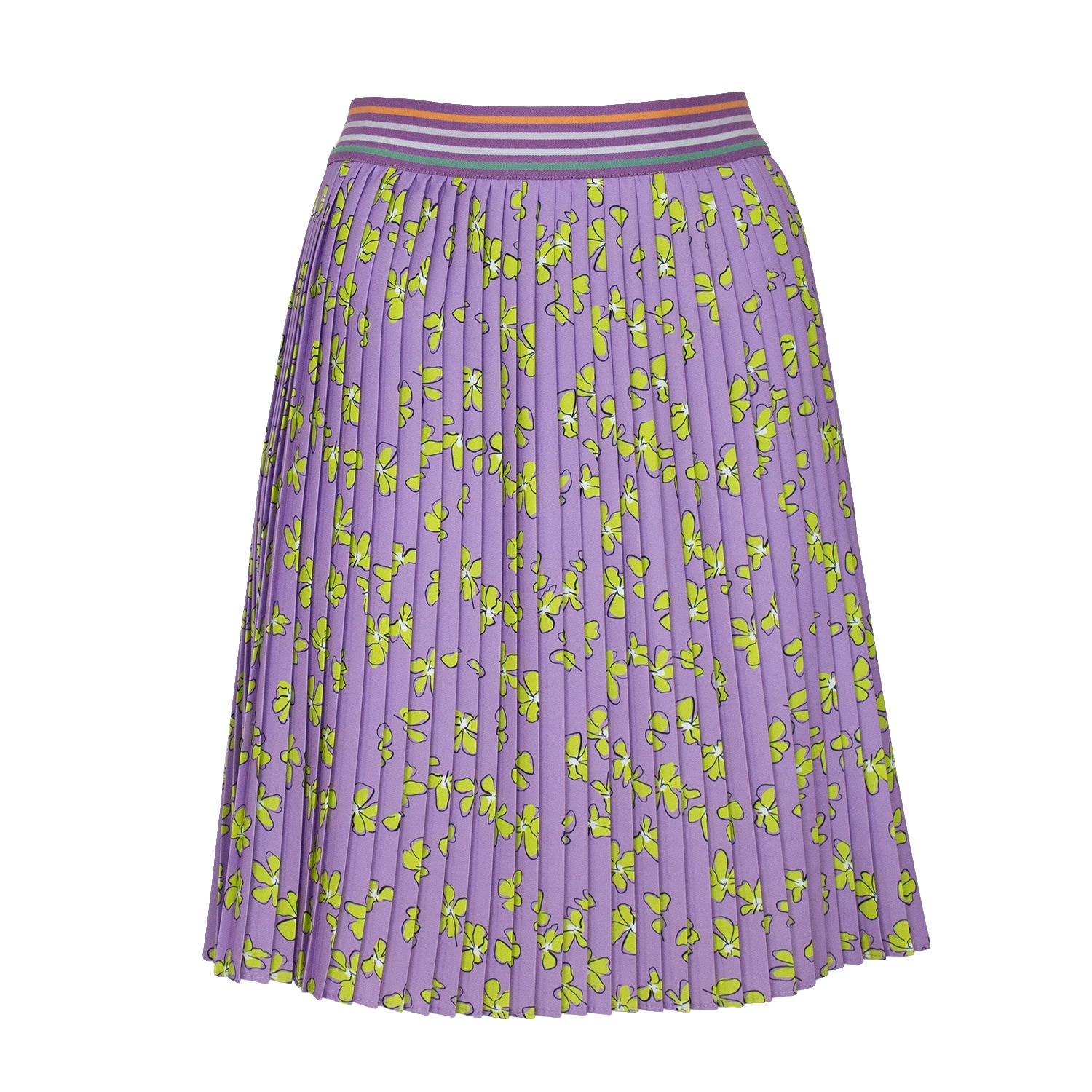 Women’s Lilac Floral Mini Pleated Skirt Large Lalipop Design