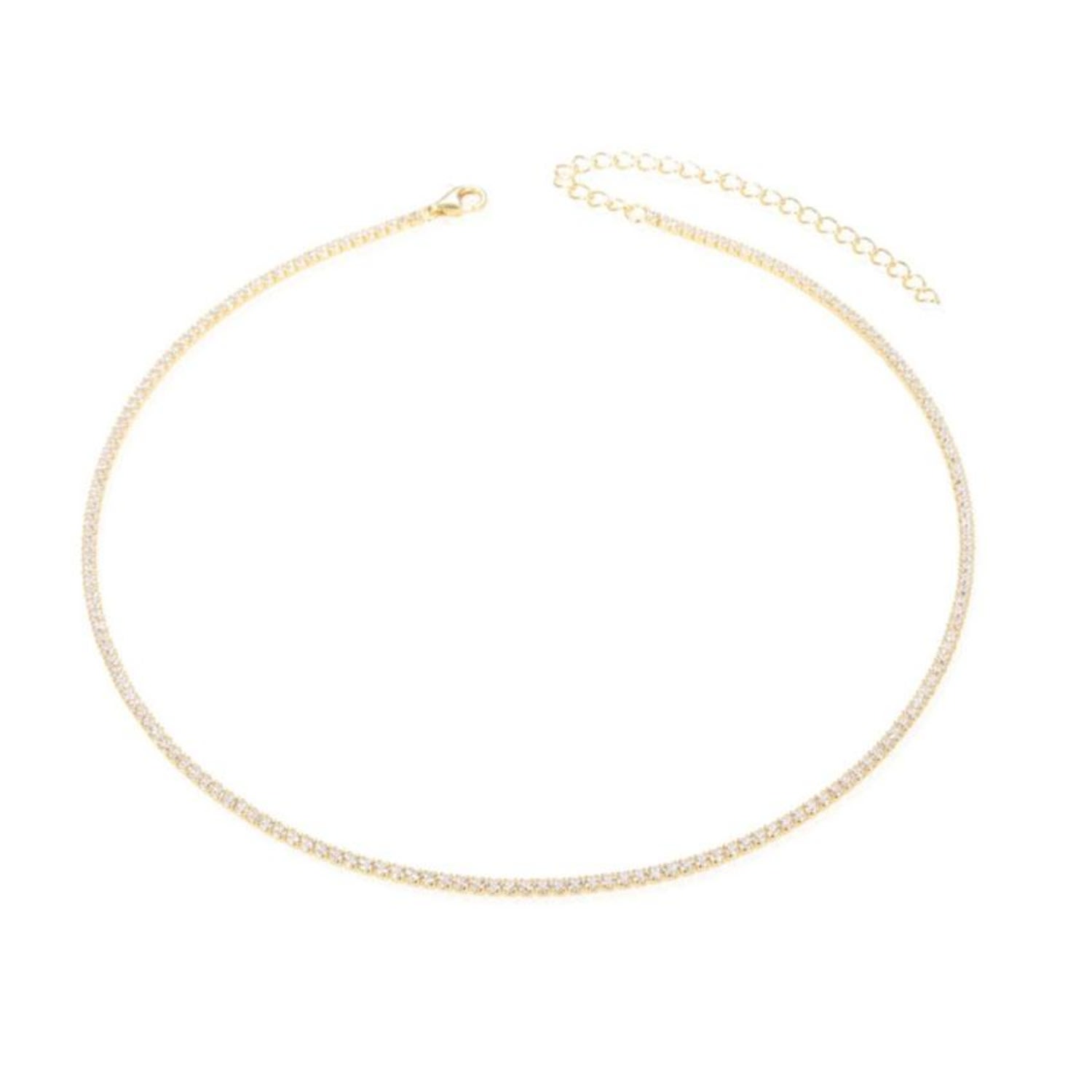 Women’s Rose Gold Thin Tennis Necklace - Rose Shymi