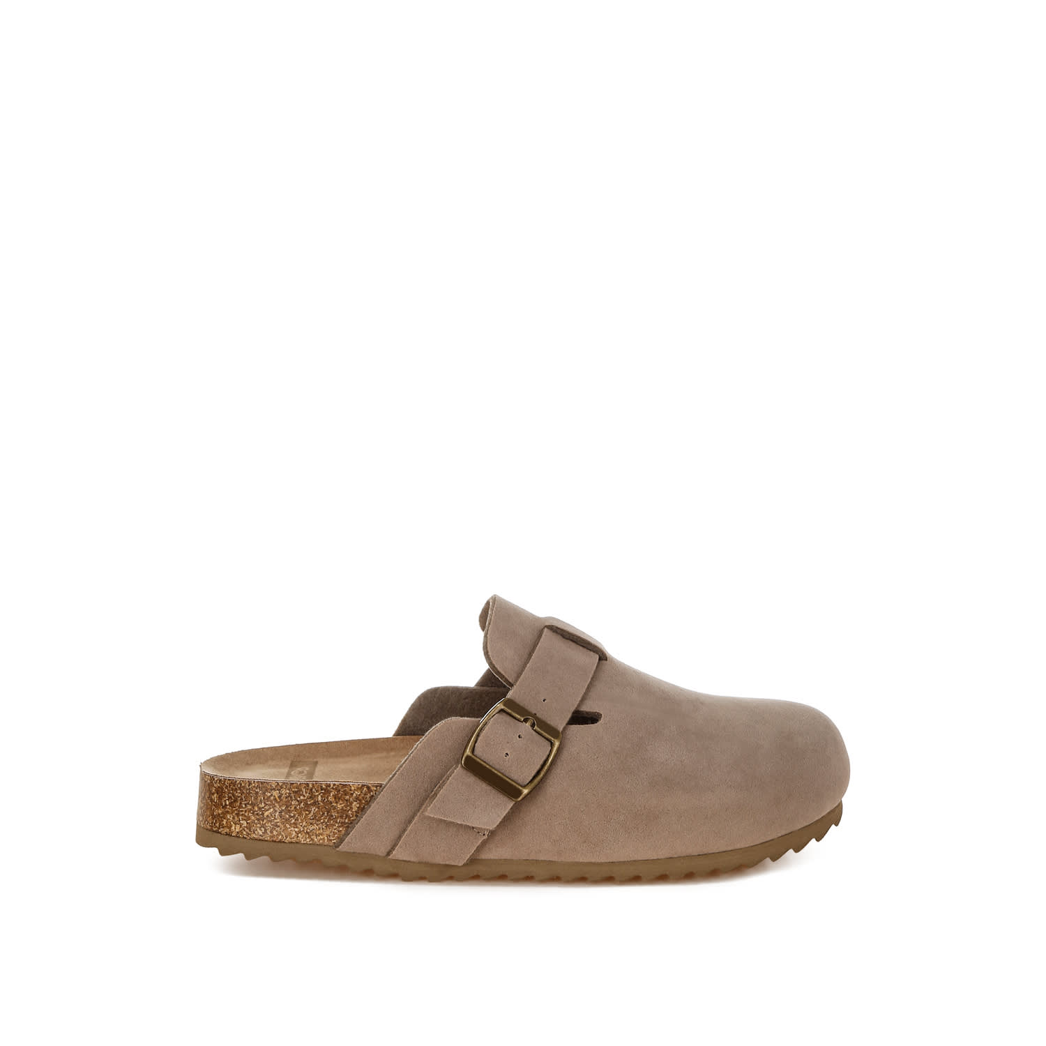 Rag & Co Women's Neutrals Ratiha Buckle Accent Slip-on Footbed Mules In Taupe In Brown