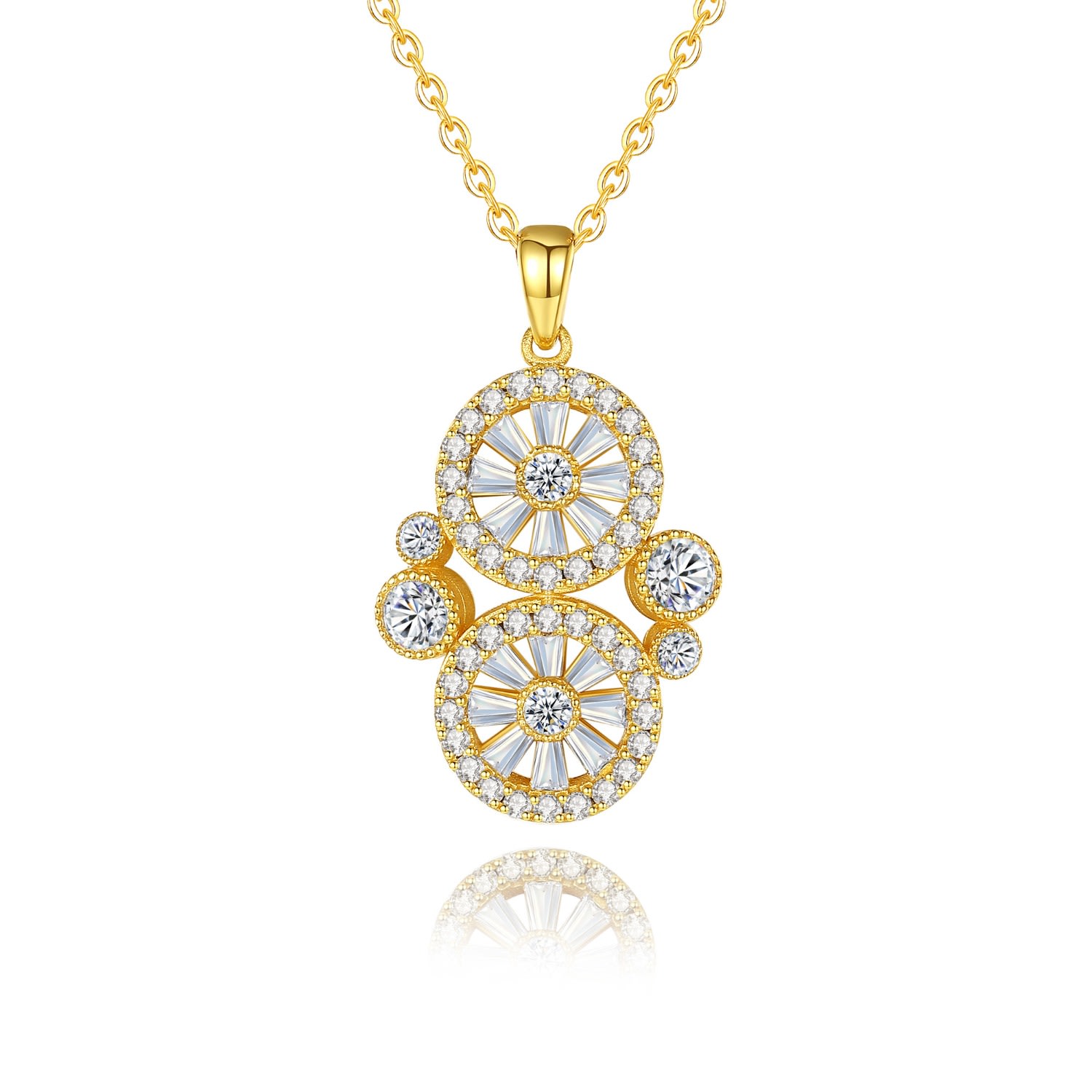 Shop Classicharms Women's Gold Wheel Of Fortune Pendant Necklace