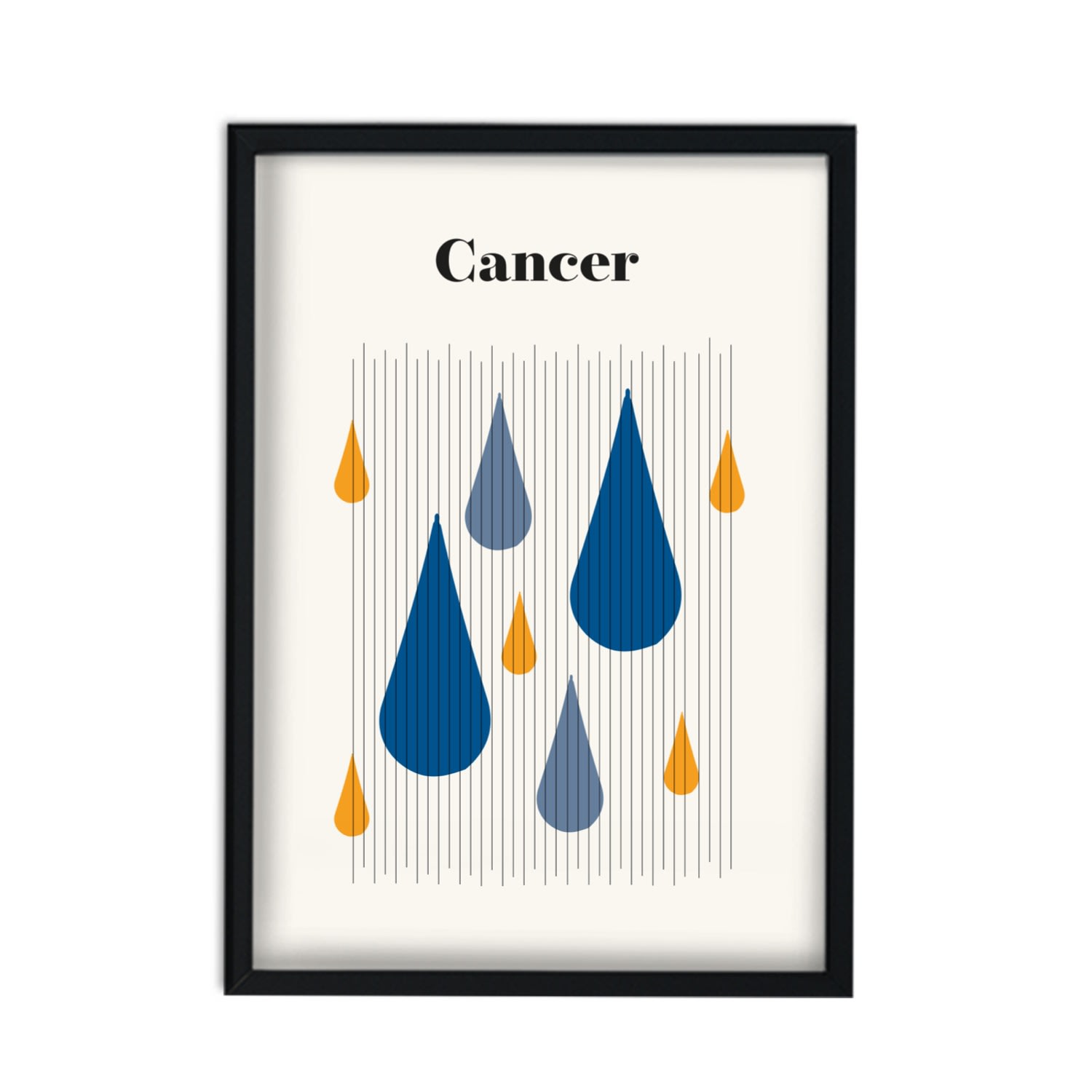 Blue / Yellow / Orange Cancer Zodiac Star Sign A3 Print Fanclub