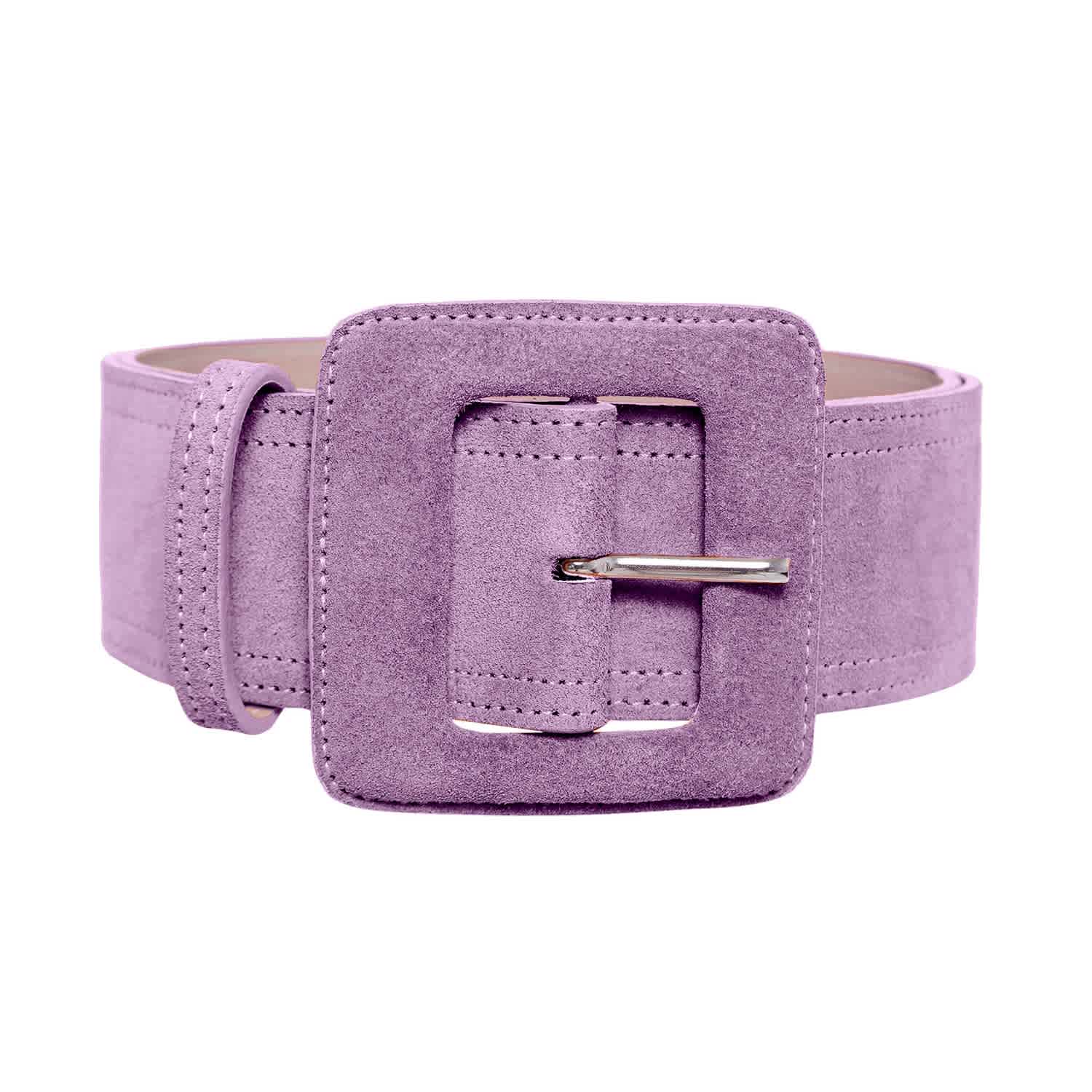 Suede Square Buckle Belt - Lilac | BeltBe | Wolf & Badger