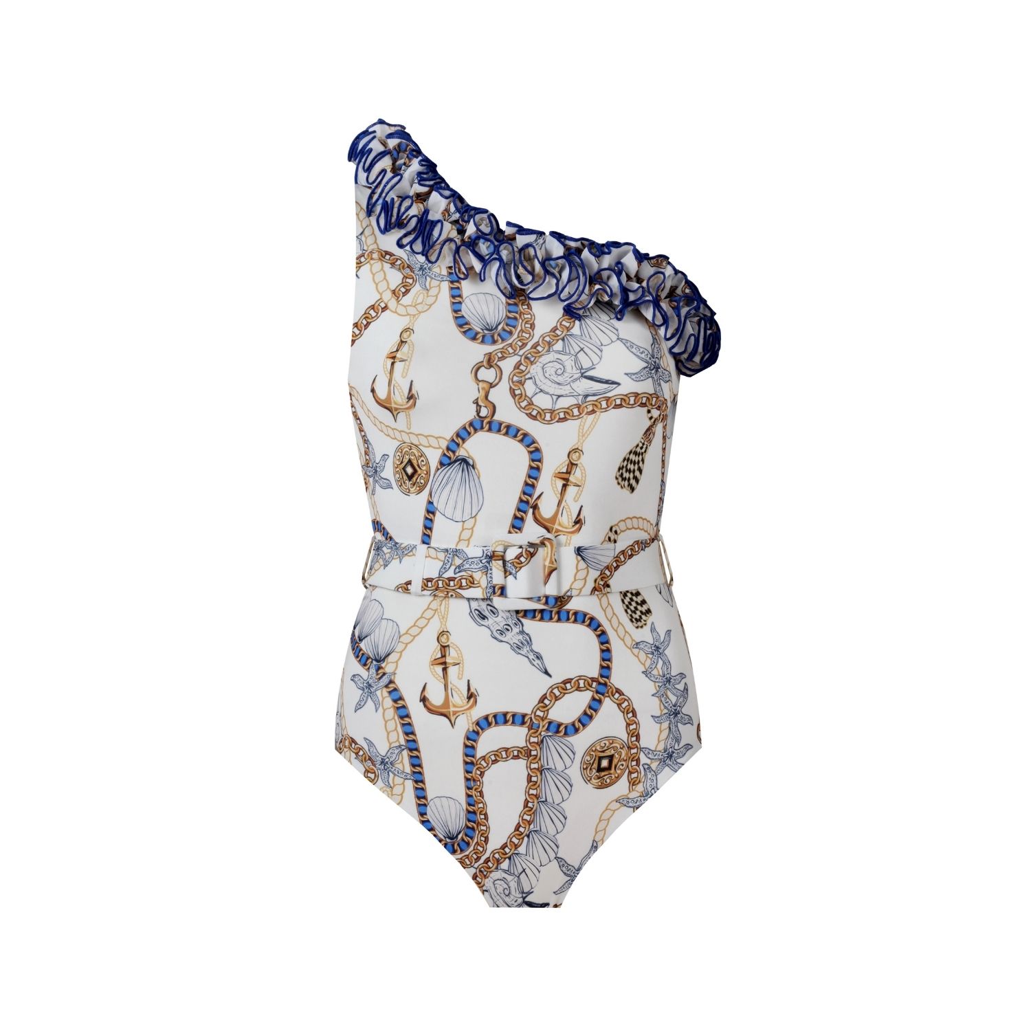 NUR KARAATA WOMEN'S WHITE ALEXIS TROPEZIENNE SWIMSUIT