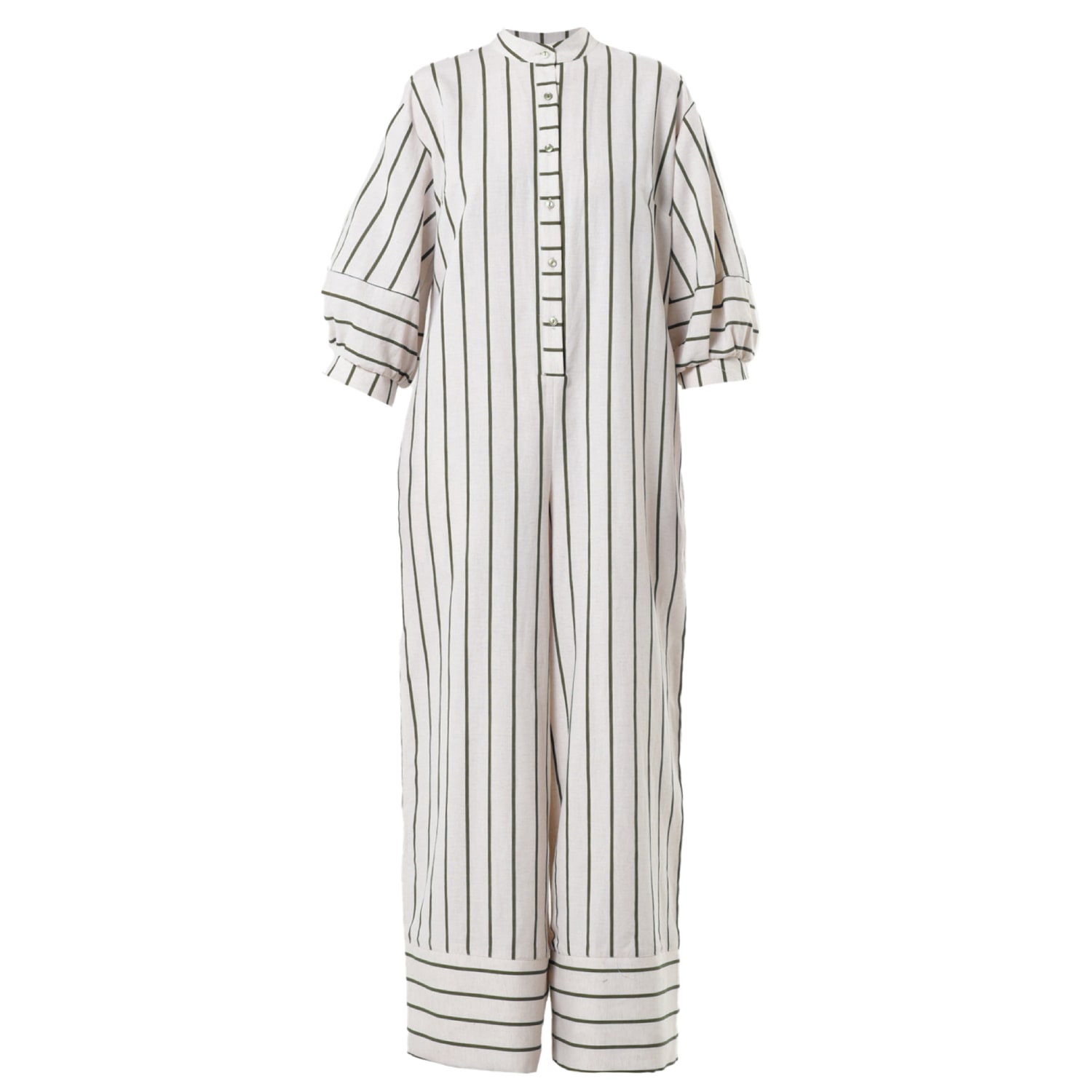 Metamorphoza Women's Maxi Jumpsuit Оn Blue Stripes In Green
