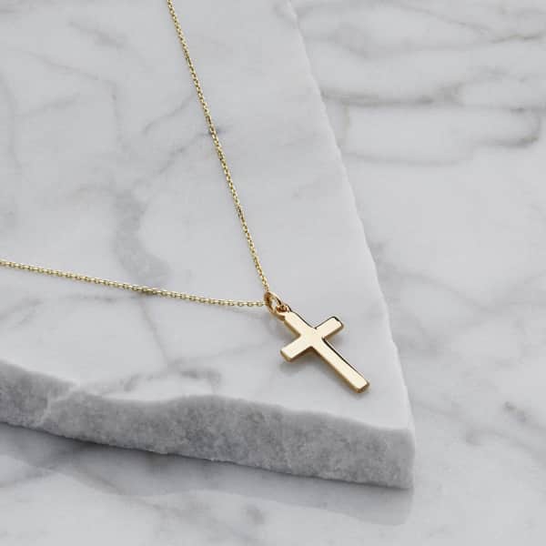Lily & Roo Solid Gold Cross Pendant Necklace