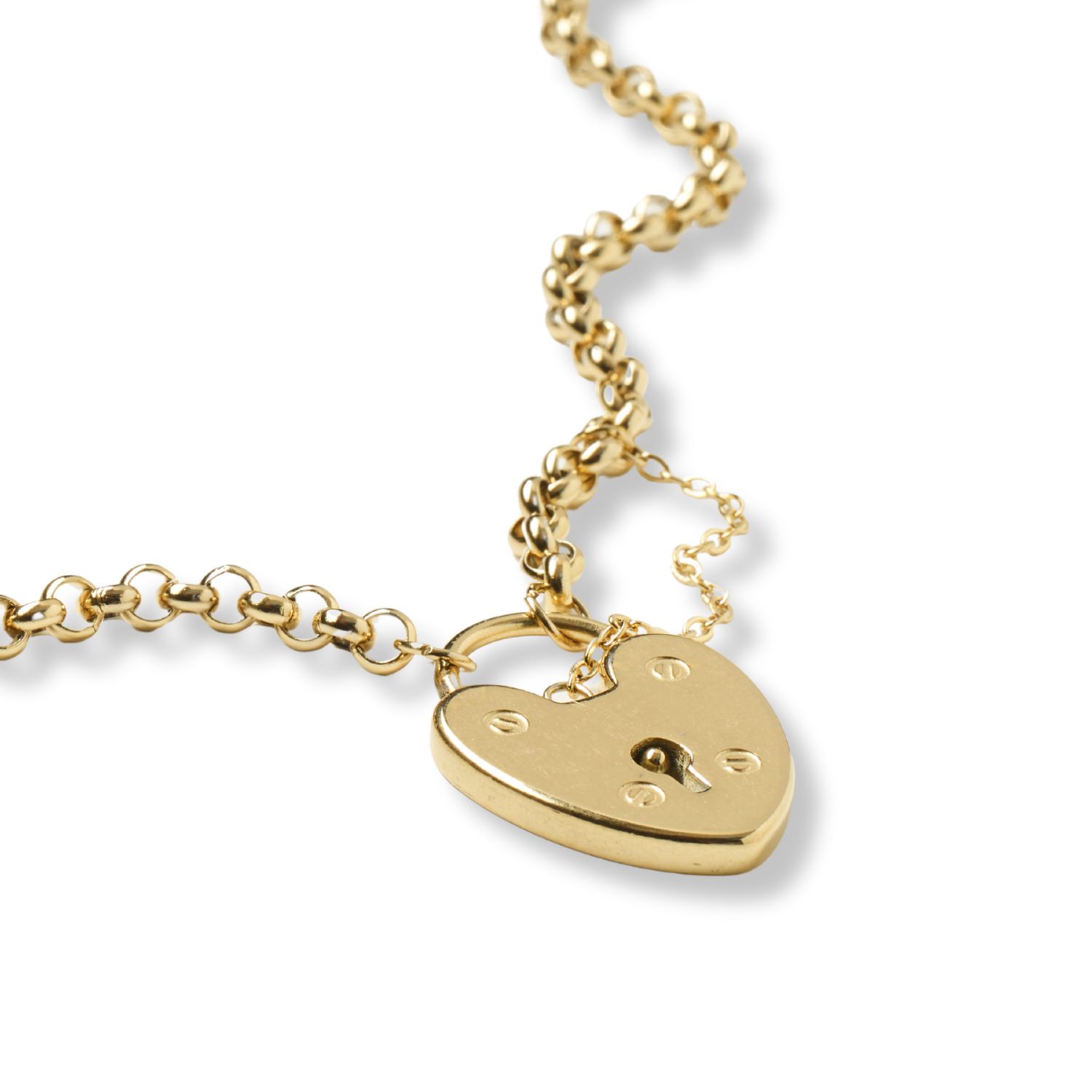 Hoops + Chains Ldn Women's Gold Heart Padlock Chain In Gold