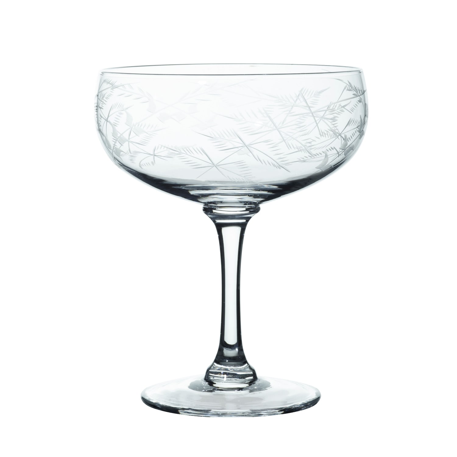 A Set Of Four Cocktail Glasses With Fern Design The Vintage List