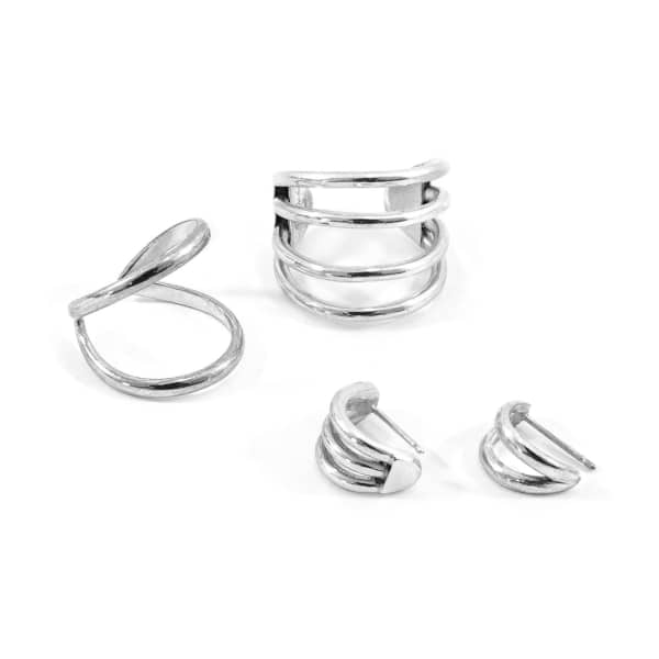 Anchor & Crew Bondi Surf Silver Earring Studs In Silver