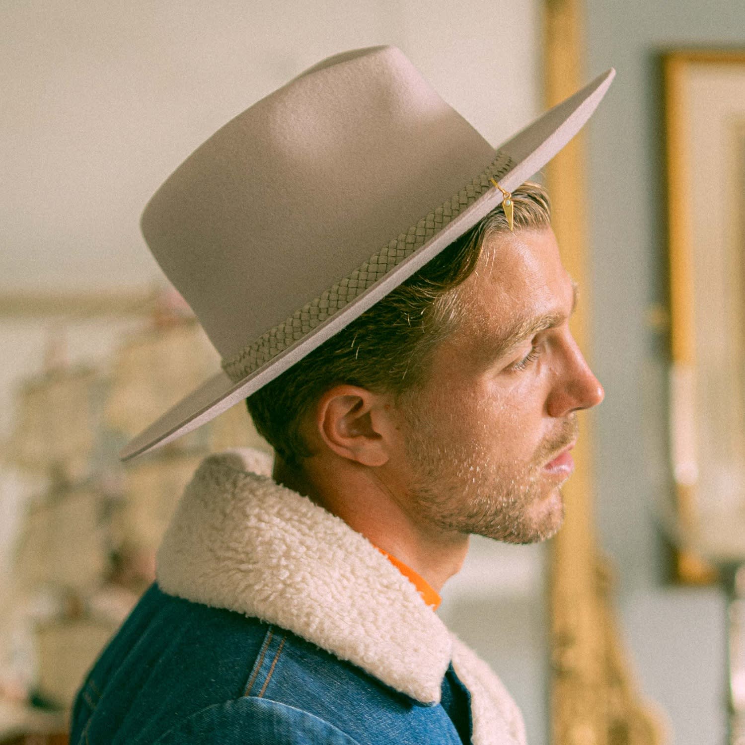 Mens Polperro Cream Fedora Hat | Shaded The Label | Wolf