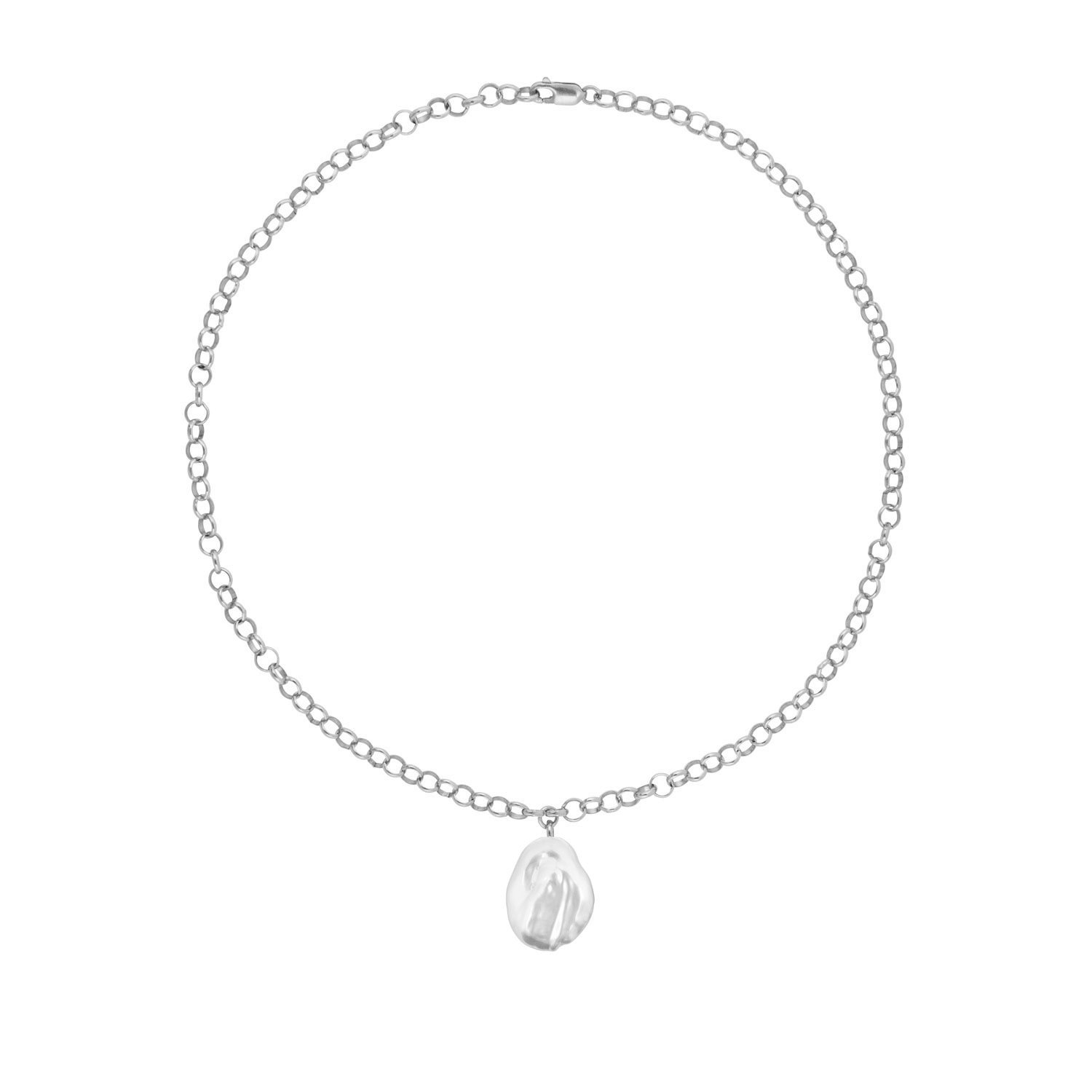 Ora Pearls Women's Silver / White Aelia Large Baroque Pearl Necklace-silver In Multi