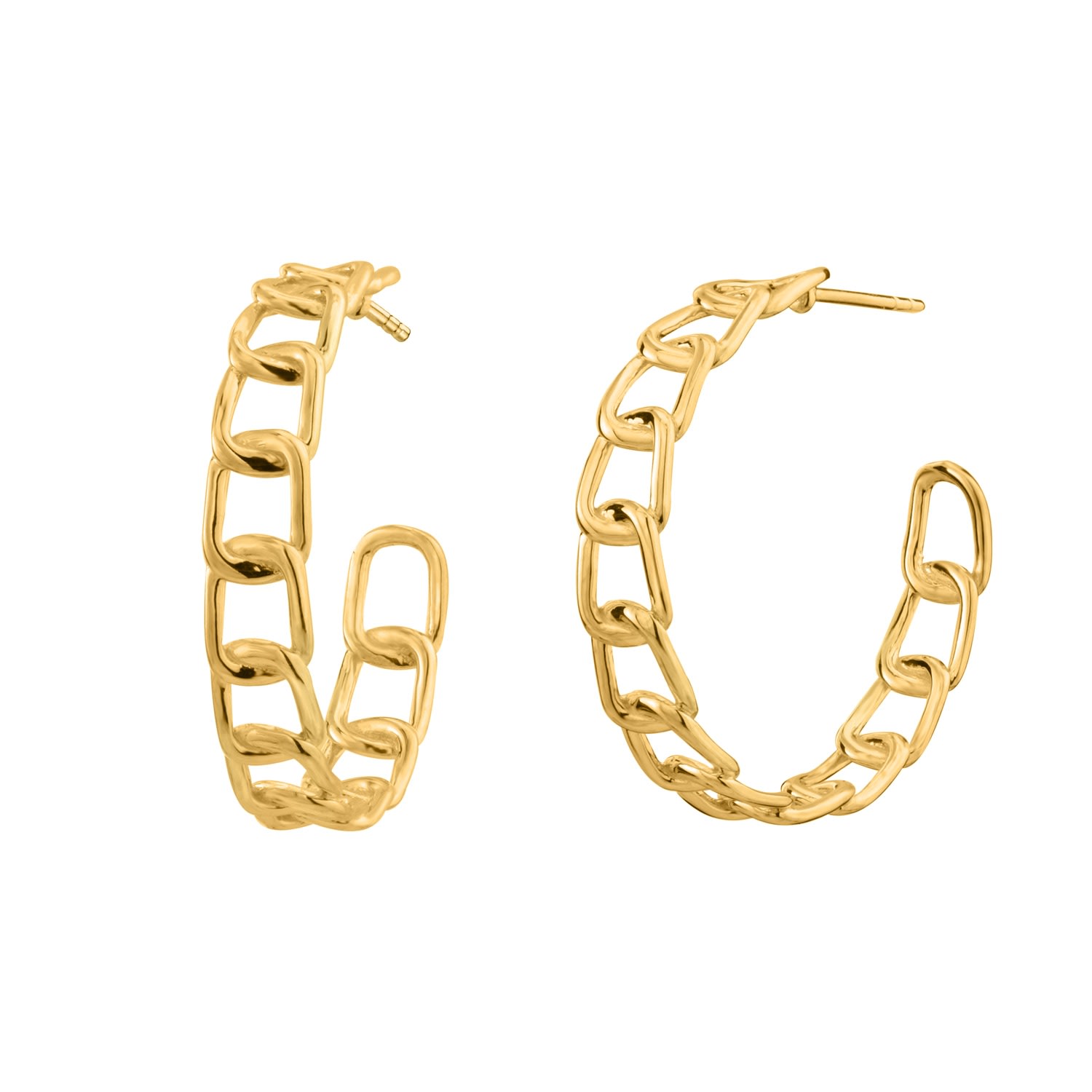 Women’s Gold Oval Link Hoops Gold & Honey