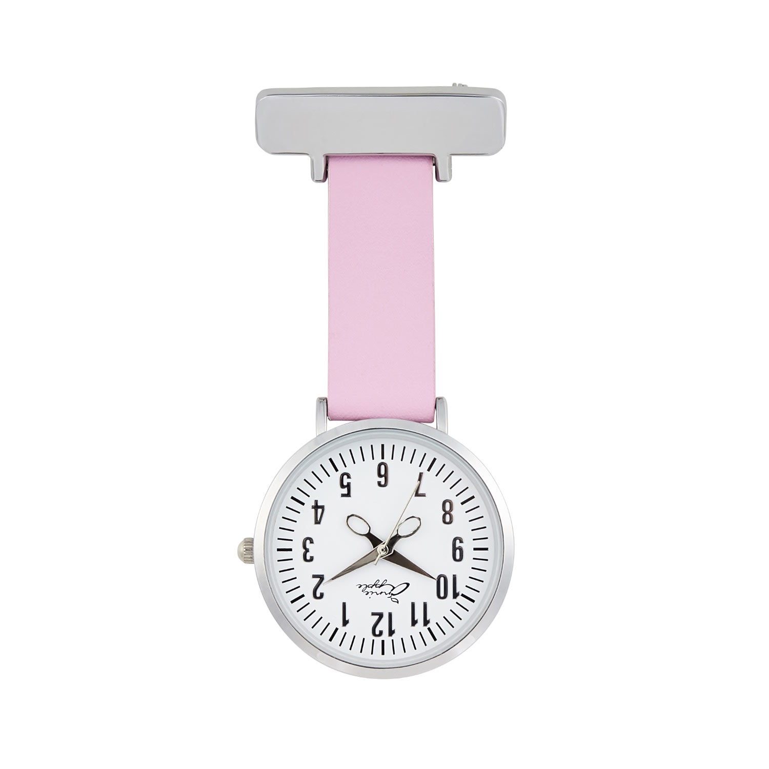 Bermuda Watch Company Women's Annie Apple White Silver & Pink Leather Nurse Fob Watch In Pink