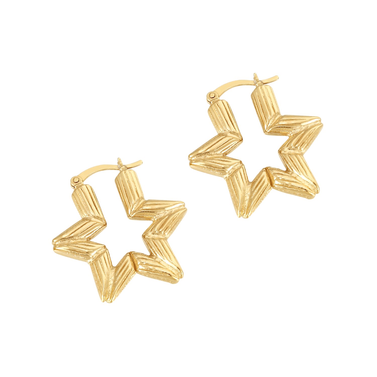 Women’s 22Ct Gold Vermeil Bamboo Star Creole Hoops Seol + Gold