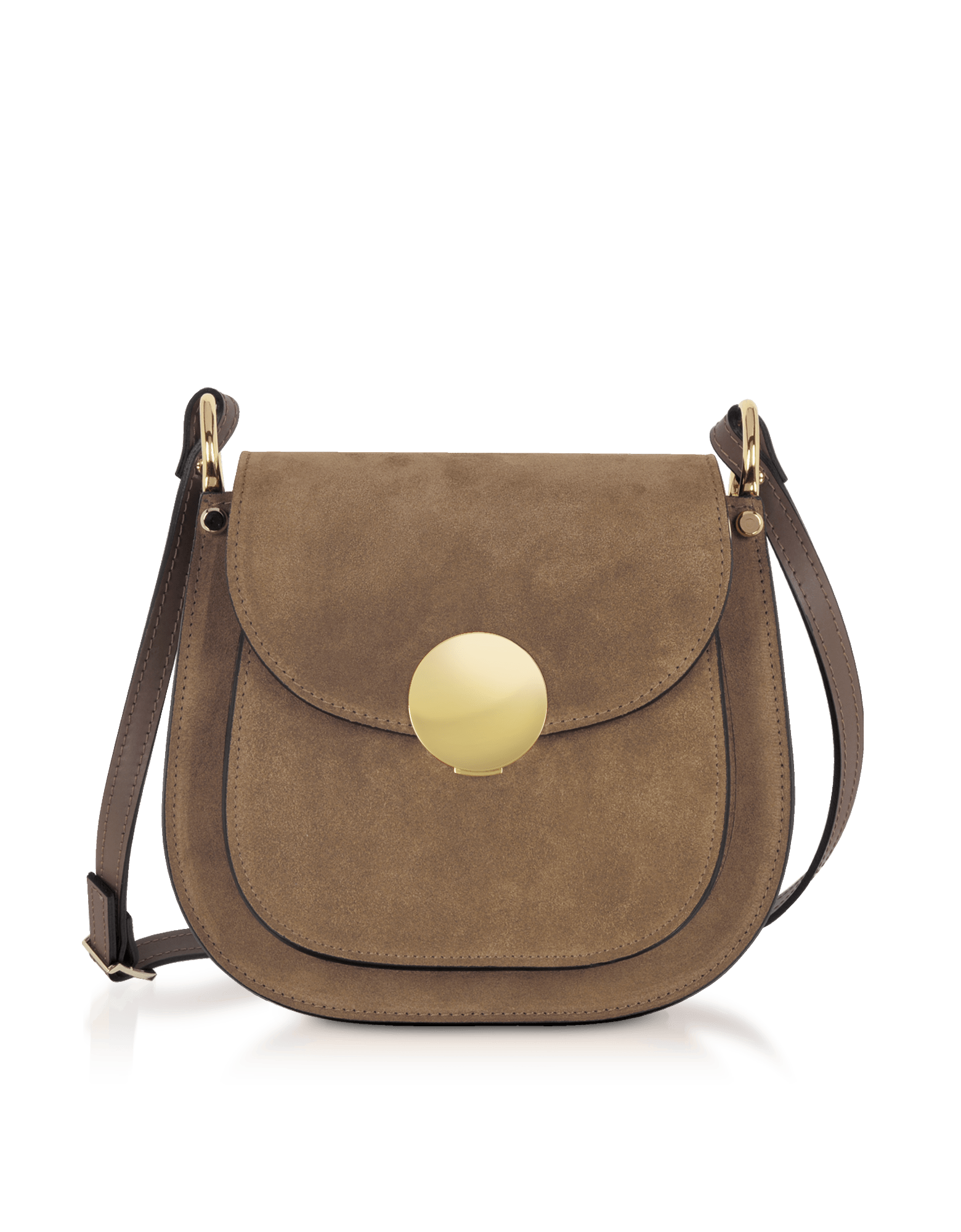 Le Parmentier Women's Neutrals Agave Suede & Smooth Leather Shoulder Bag - Taupe In Black