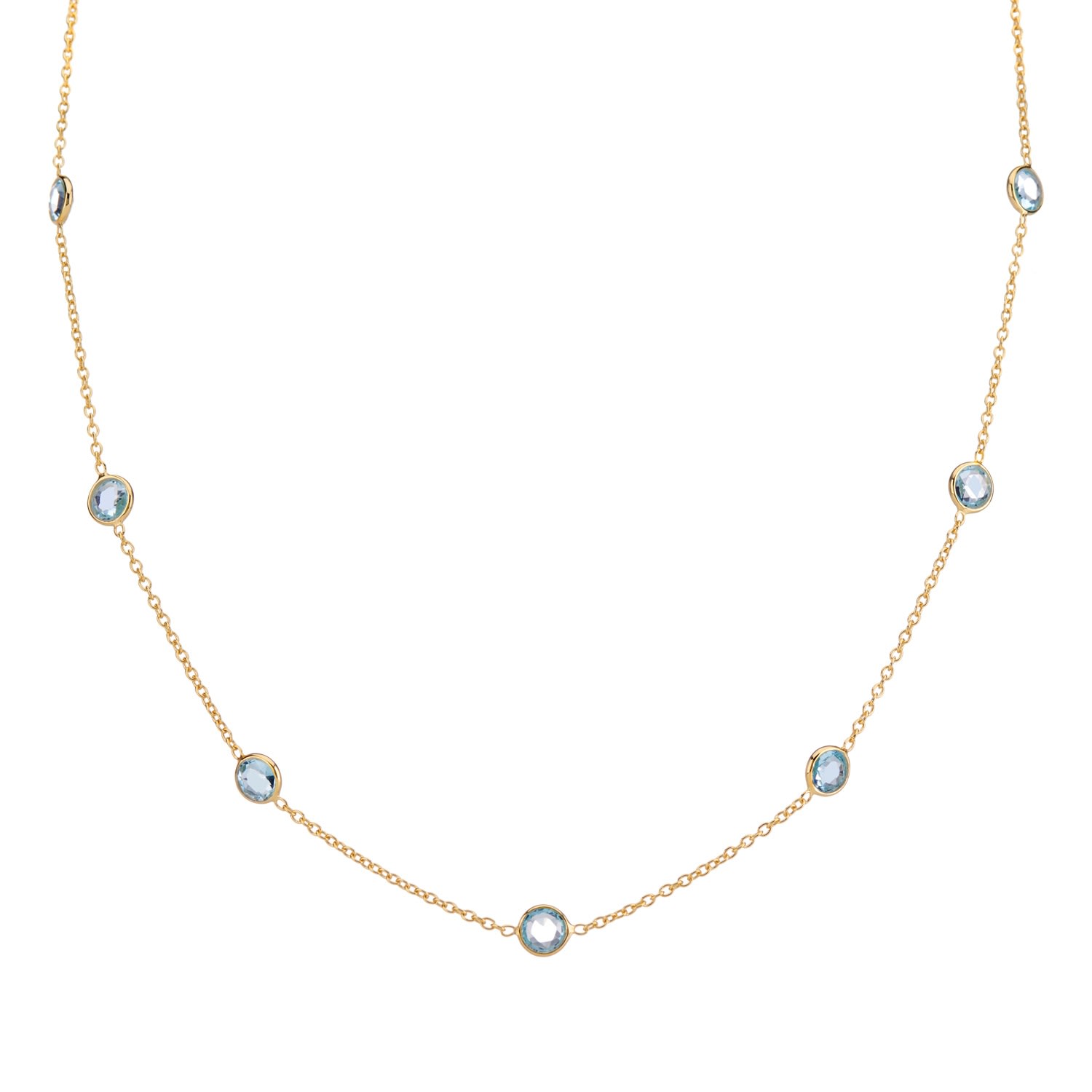 Auree Jewellery Women's Blue / Gold Antibes Blue Topaz & Gold Vermeil Necklace