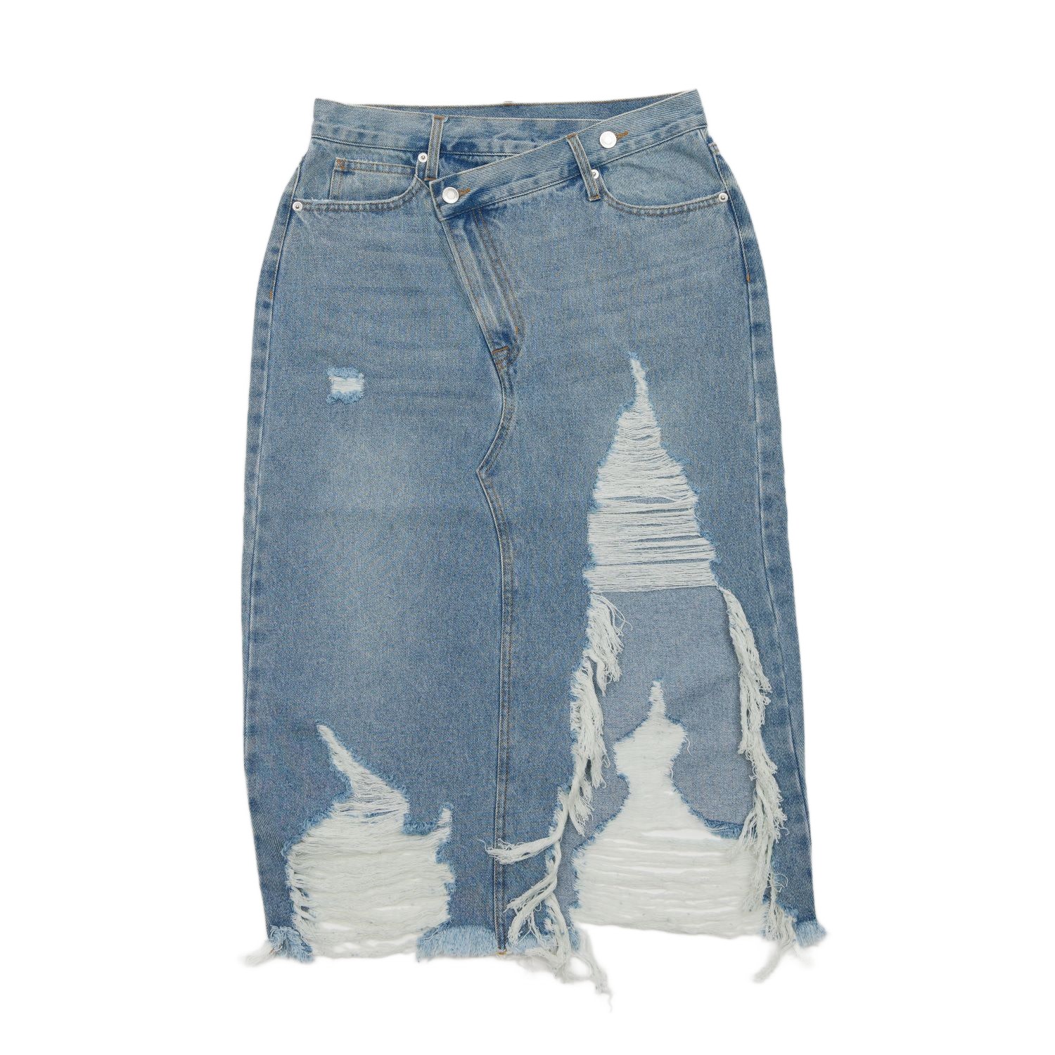Circular Path Women's Blue Cross Over Midi Skirt In Blue