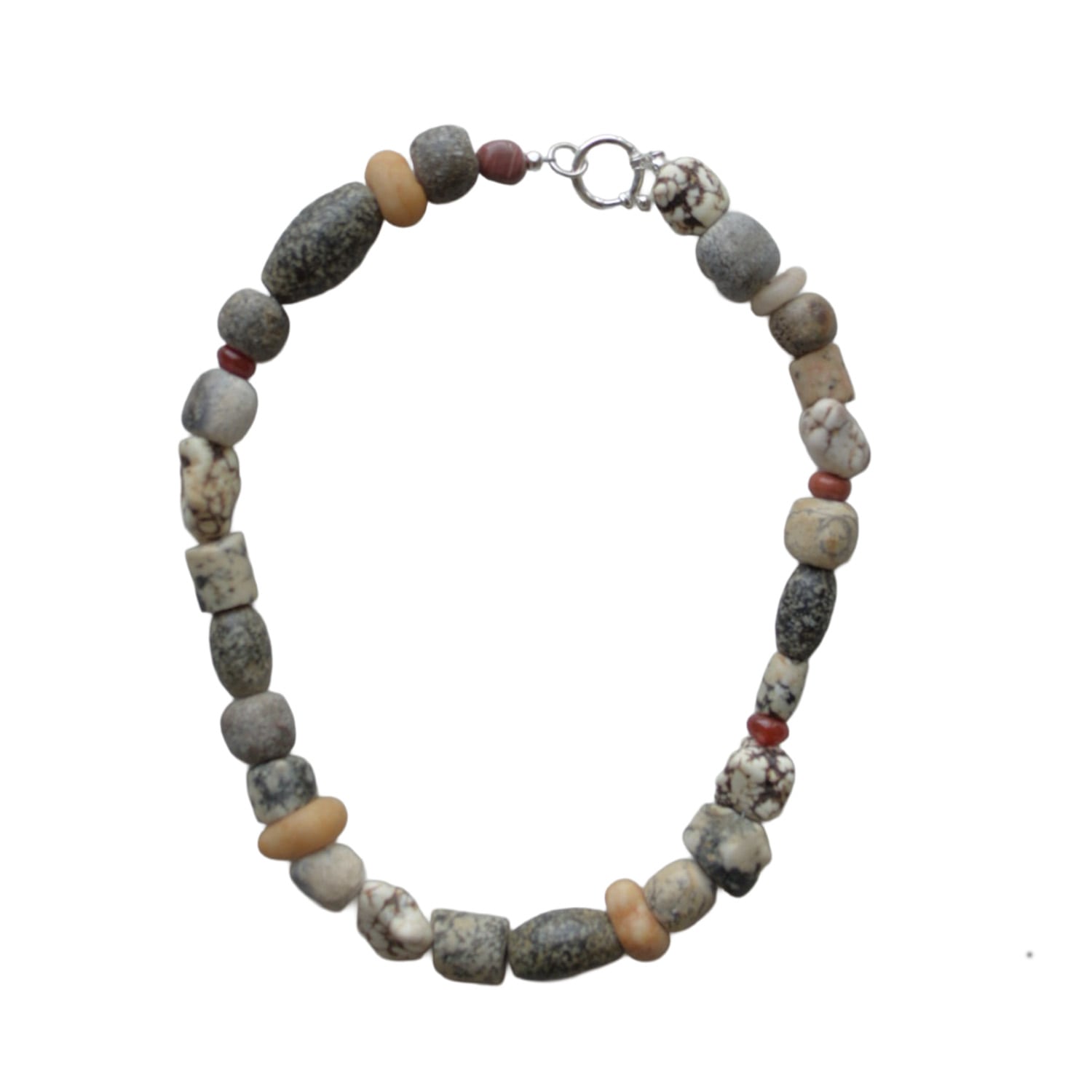 Studio Solíz Women's Neutrals Canto Ancient Stone Necklace In Gray