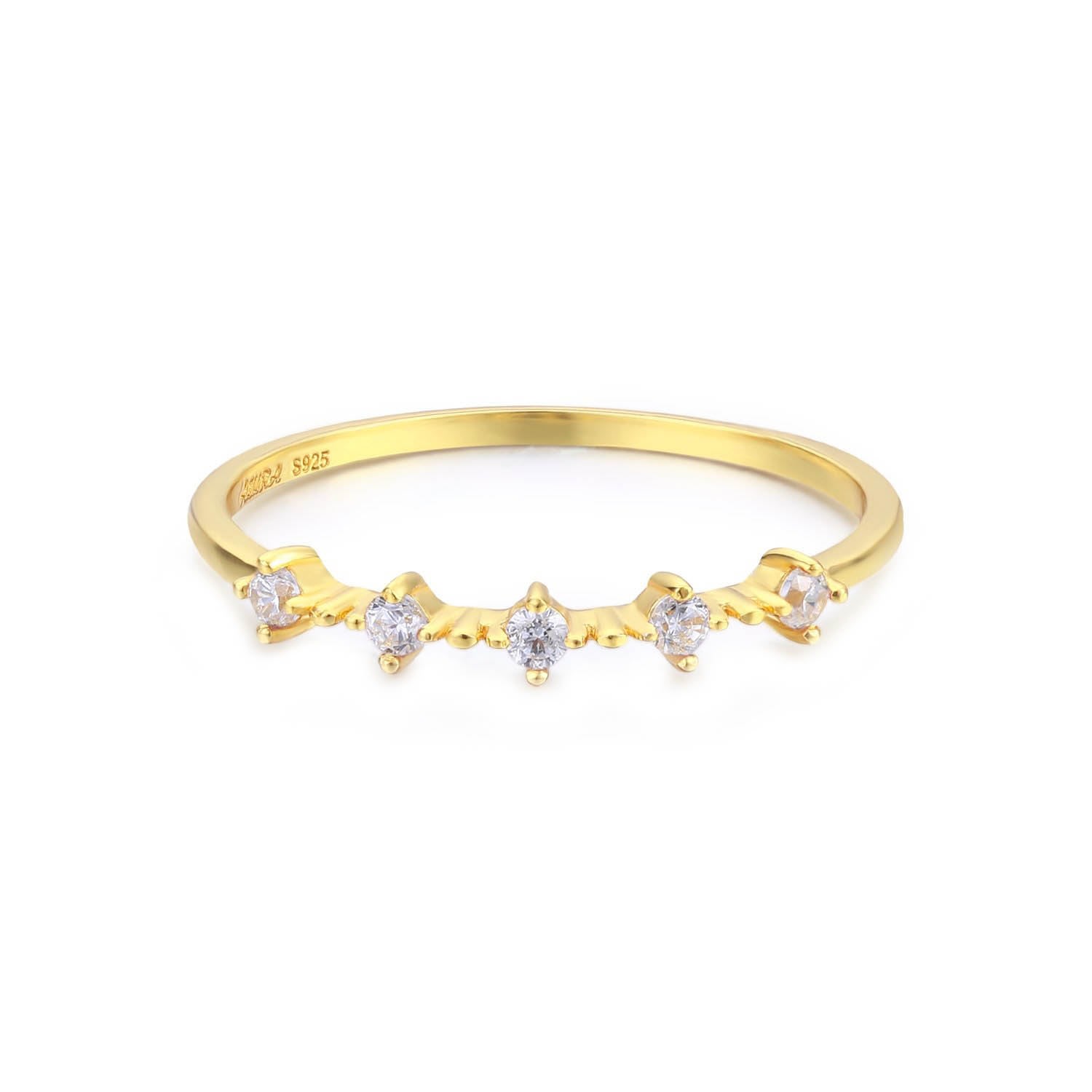 Azura Jewelry New York Women's Celestial White Topaz Ring Yellow Gold Vermeil In Gold