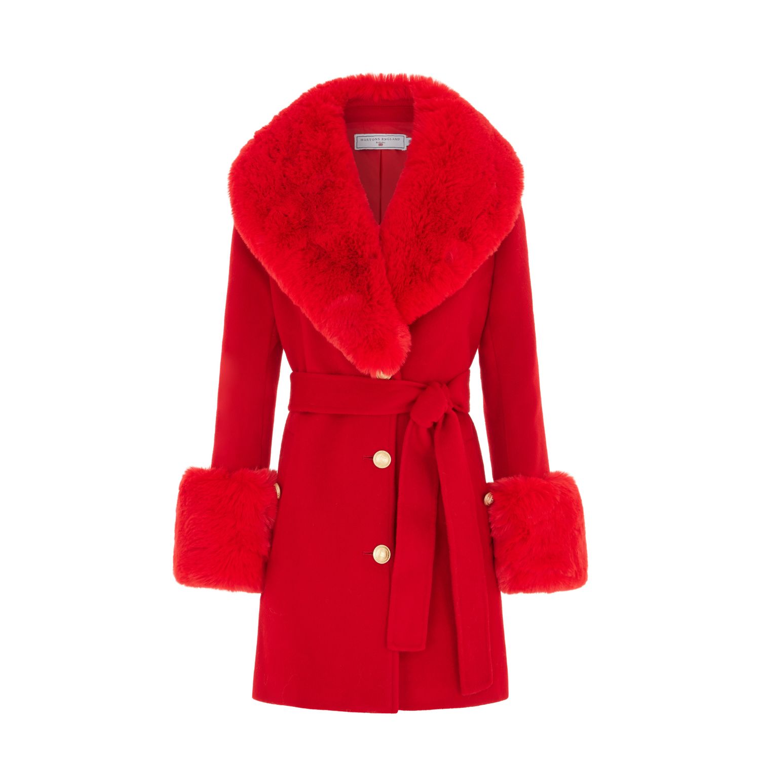 Hortons England Women's Buckingham Mini Cashmere Coat Red In Red