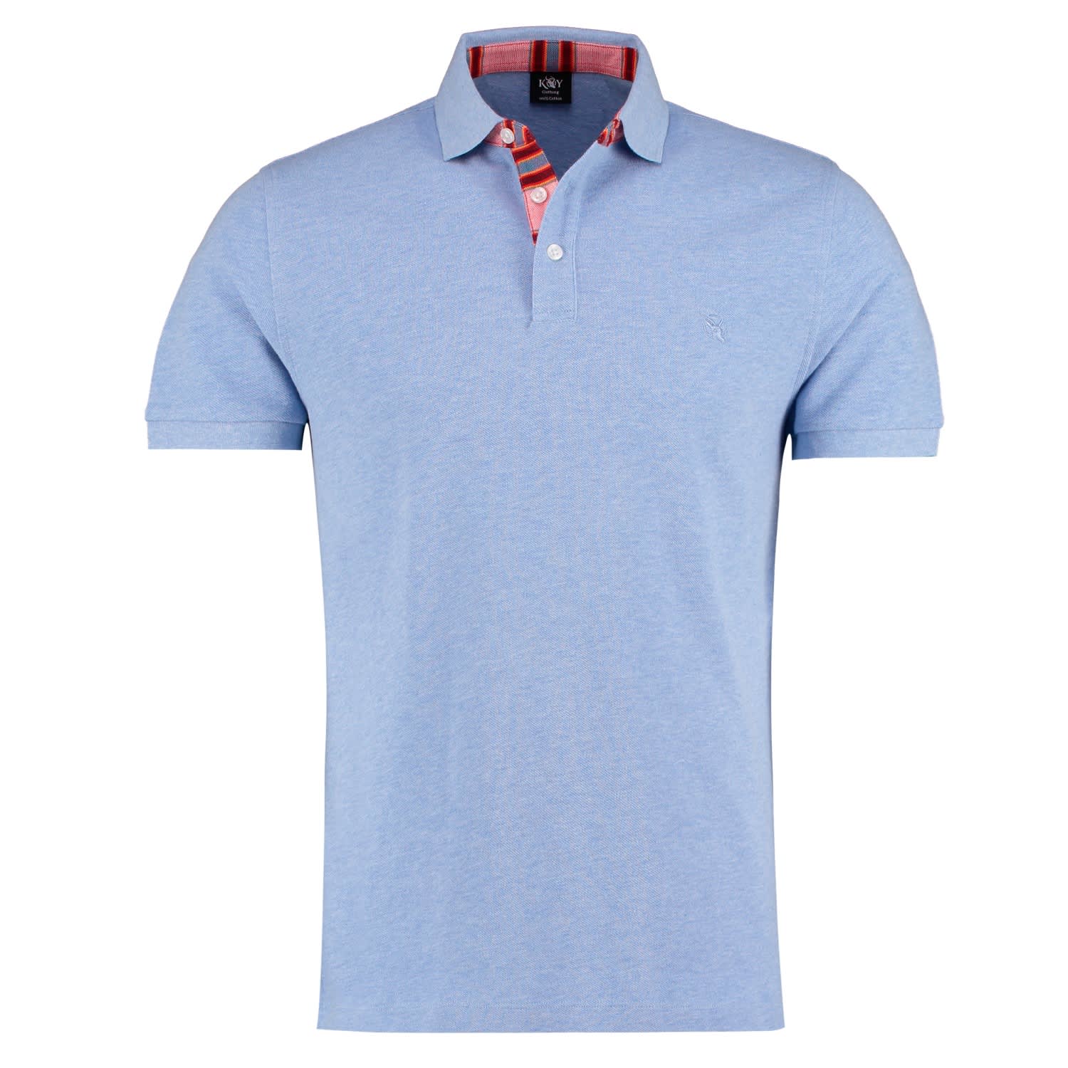light blue polo shirt