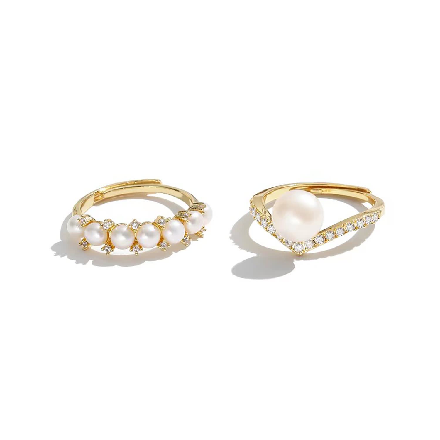 Diamond ring shop with pearl accents