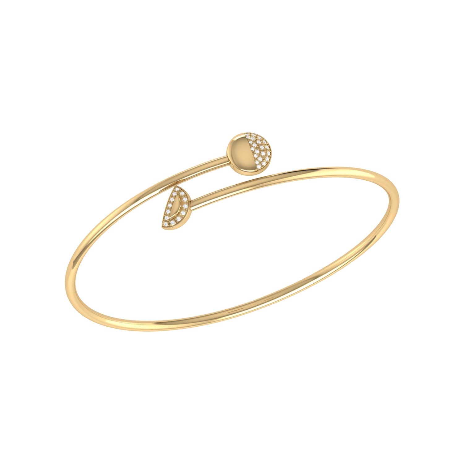 Moon Stages Bangle In 14 Kt Yellow Gold Vermeil On Sterling Silver ...